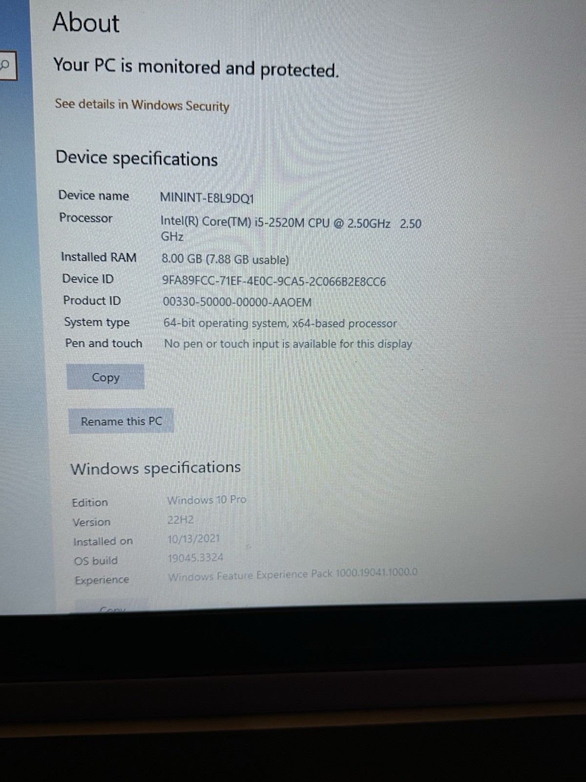 Dell Latitude E6520 Laptop Computer 14in Processor Core i5 8GB RAM 256GB HHD