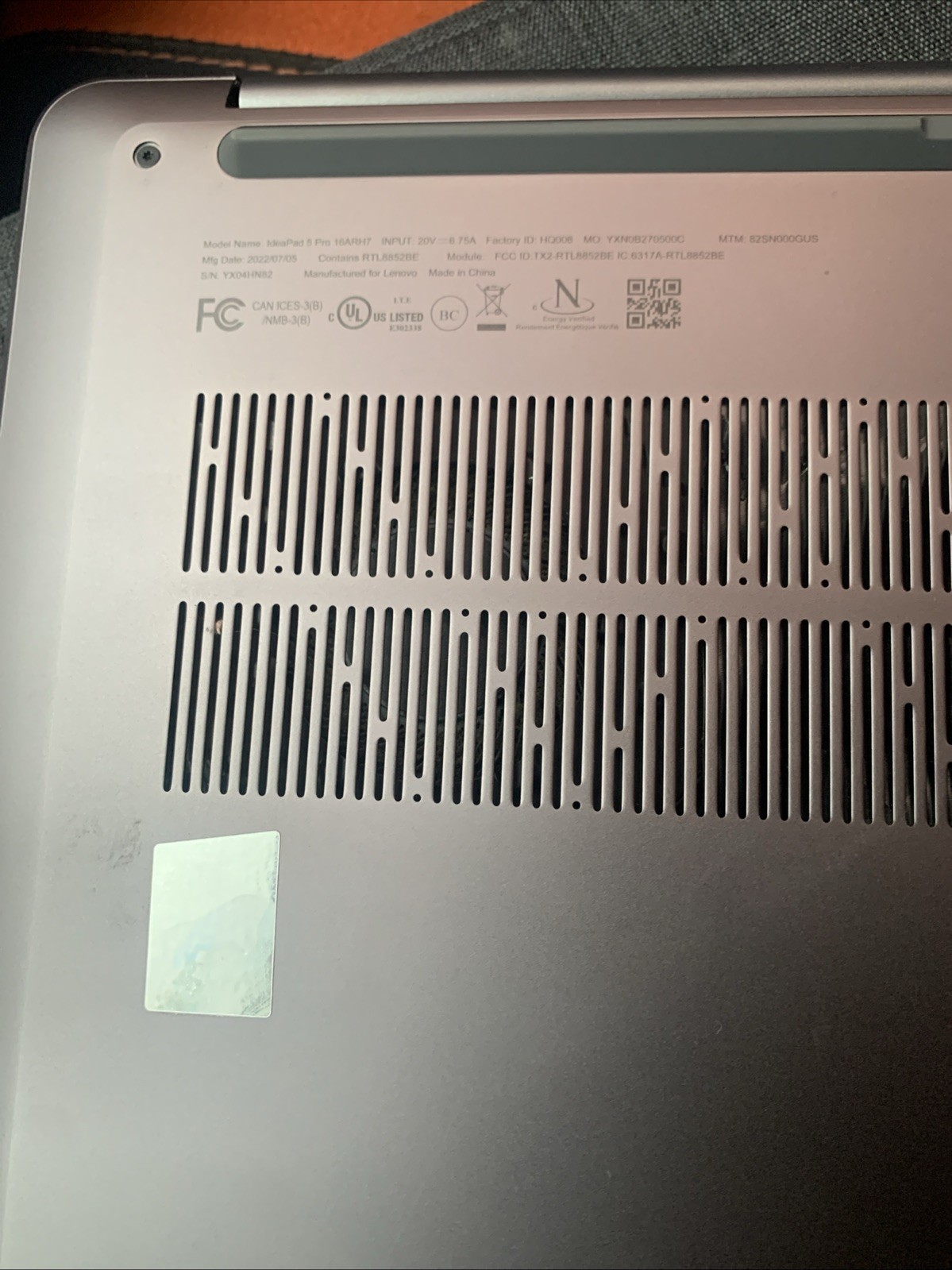 2022 Lenovo Ideapad 5 Pro 16ARH7 Creator Edition