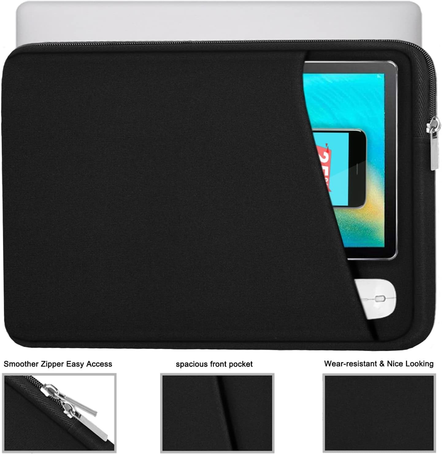 15.6-inch Laptop Briefcase Case for HP Dell Asus – Shockproof Protective Sleeve