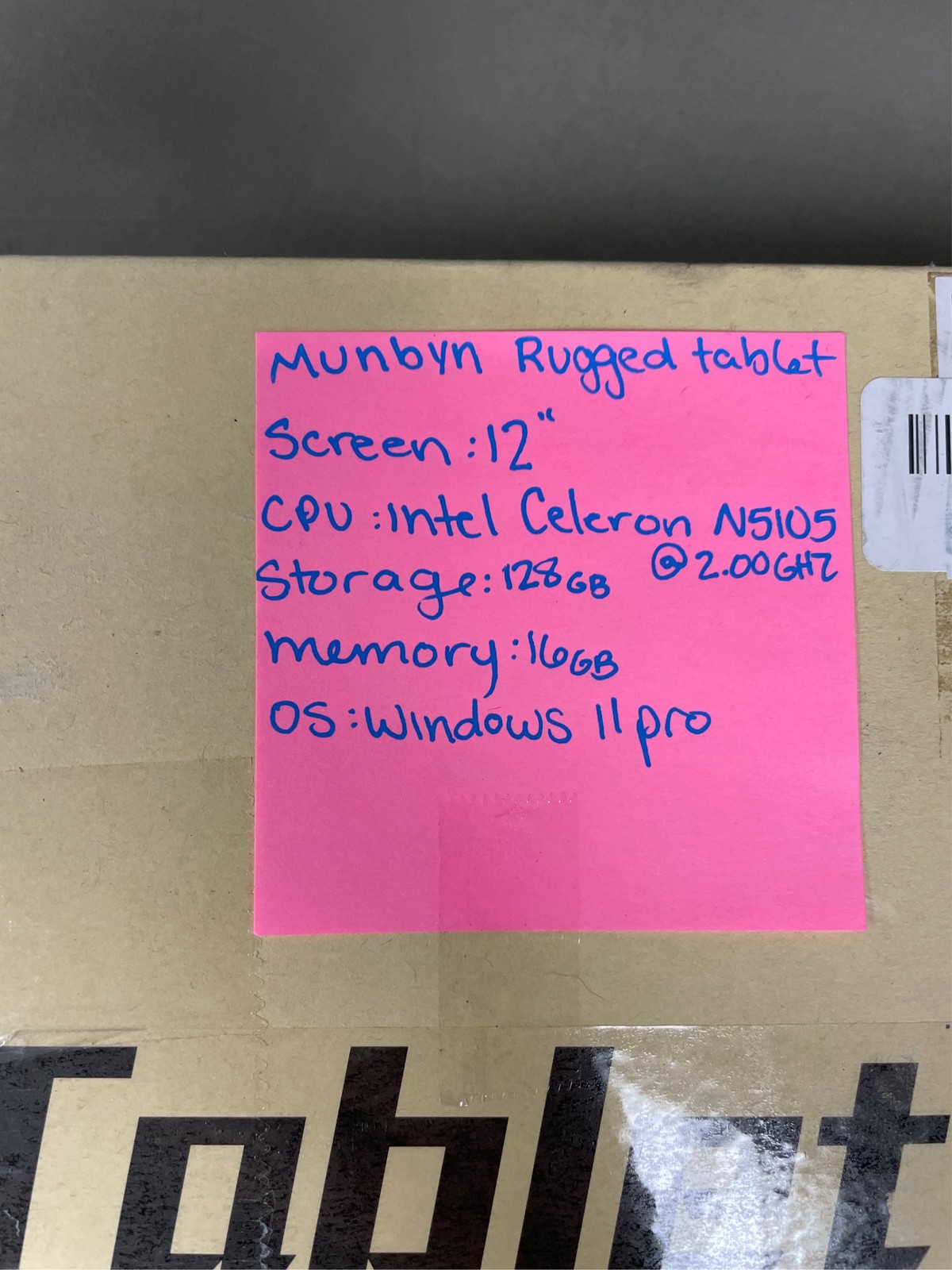 MUNBYN Rugged Windows Tablet IRT09, 12.2″ Windows 11 Pro, Intel N5105, 16GB+128G