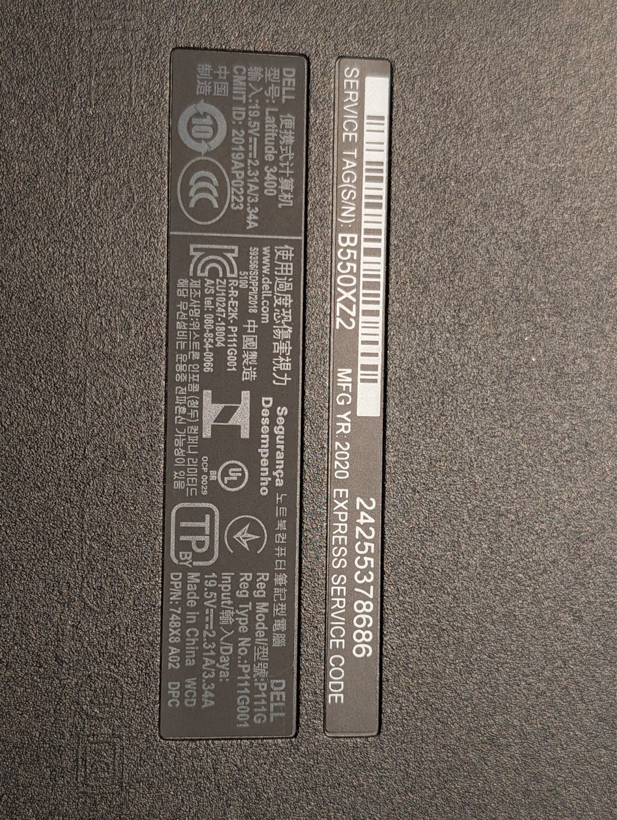 Dell Latitude 3400 Laptop,i5-8265U, 8GB DDR4, 256GB NVMe, Win11 Pro, 65W Charger