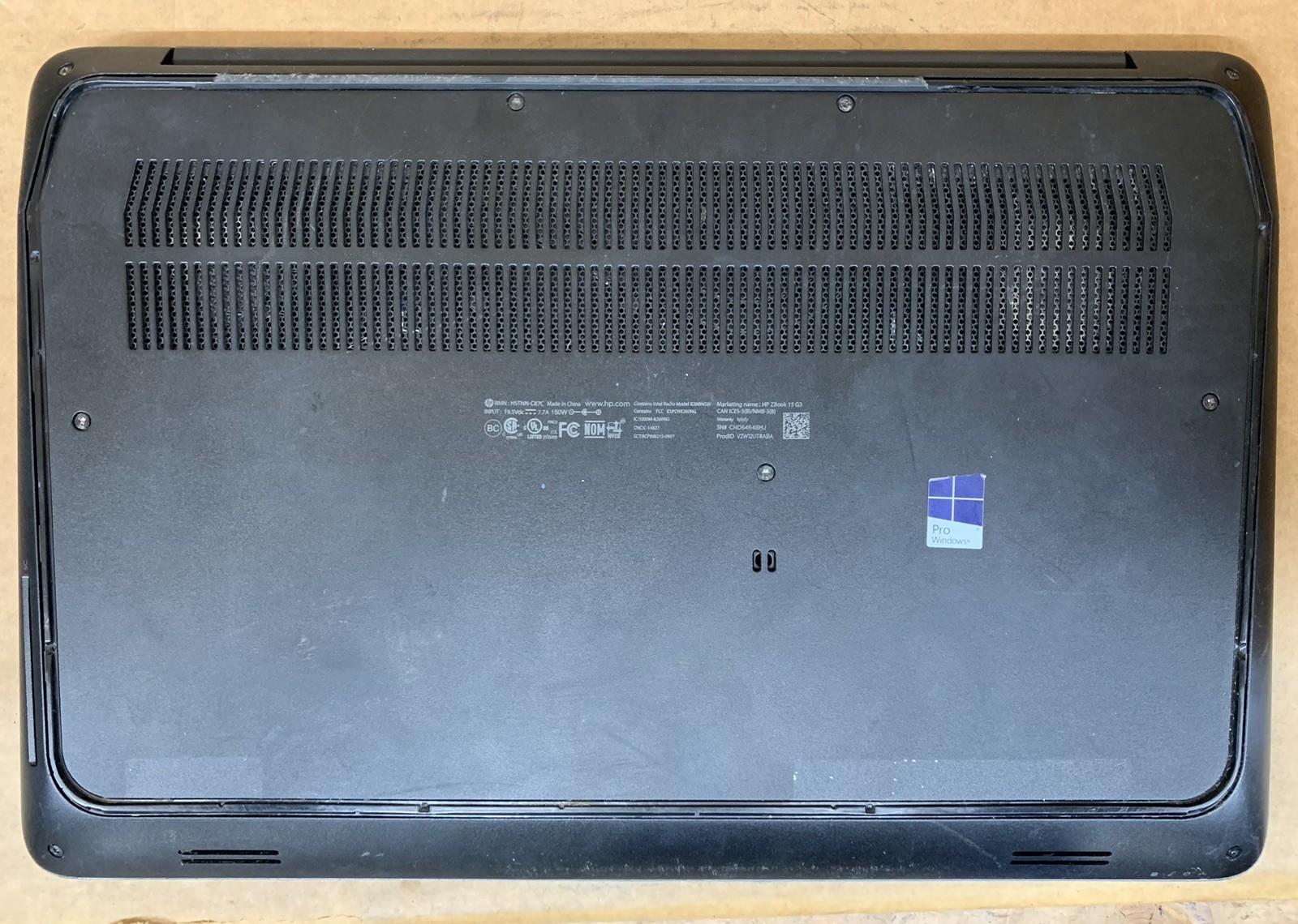 HP ZBook 15 G3 Laptop Intel Core i7-6820HQ 8GB DDR4 RAM NO SSD/HDD/OS FOR PARTS