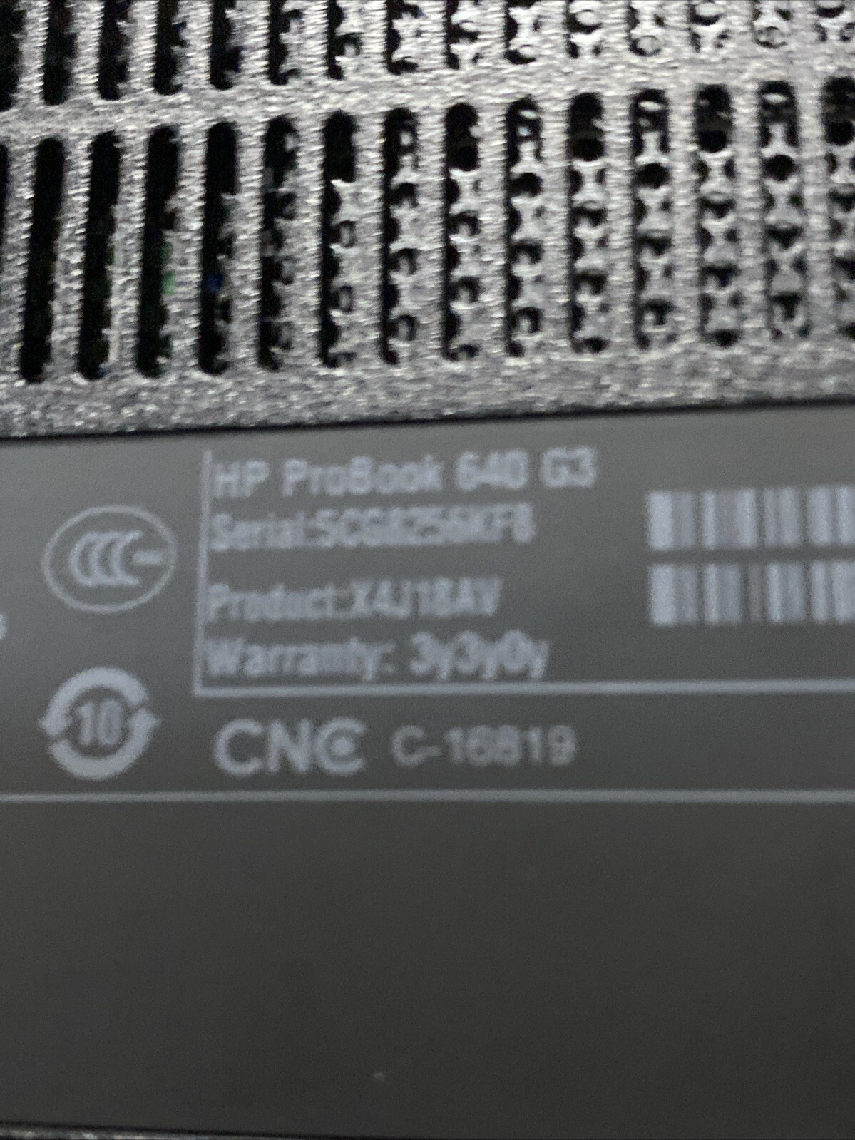 HP PROBOOK 640 G3 INTEL CORE I7-7600U 2.80GHZ 16GB RAM **BIOS L0CKED/ NO BATTERY