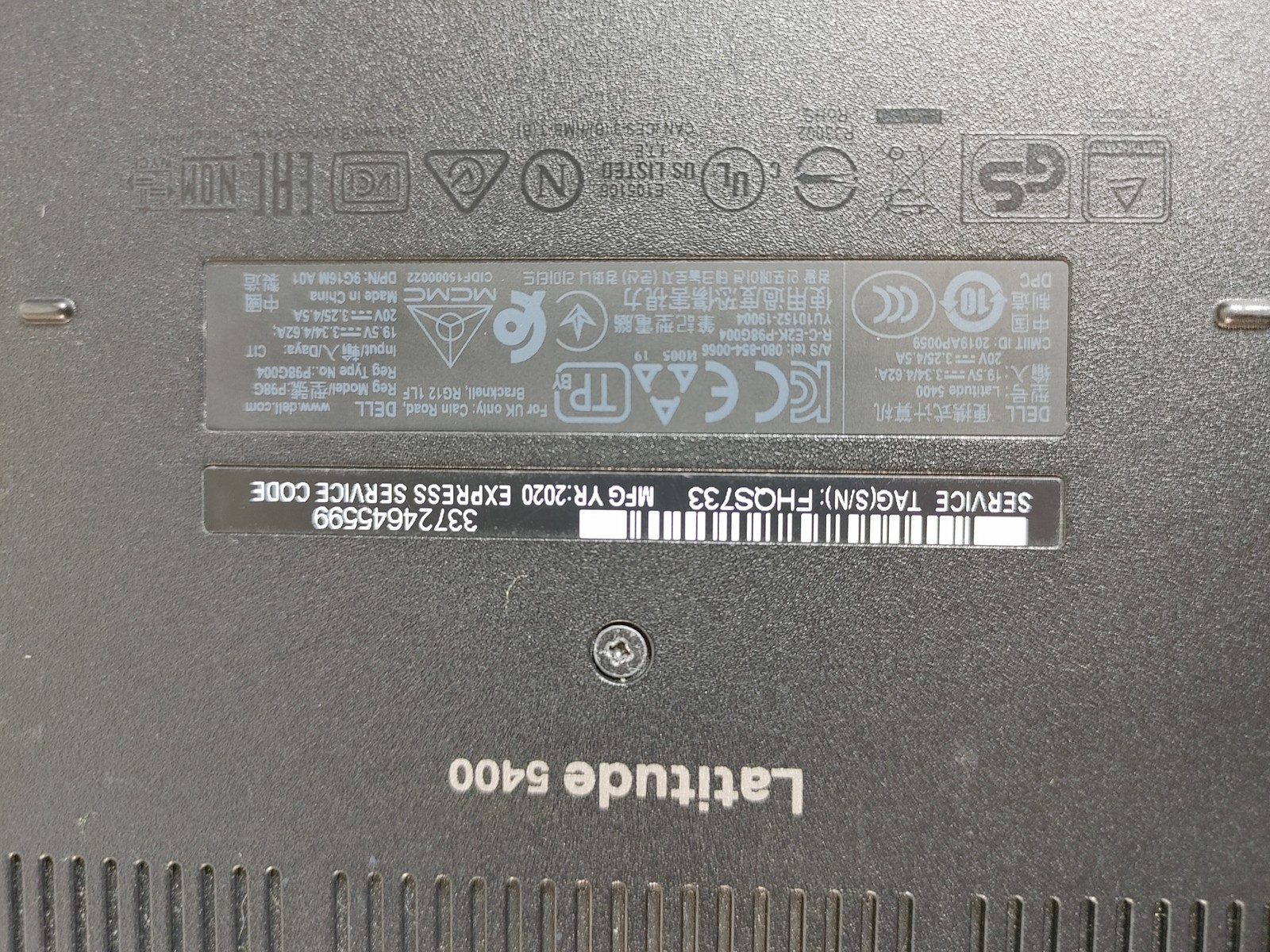 Dell Latitude 5400 Core i5-8350U 1.70 GHz 8 GB DDR4 No HDD