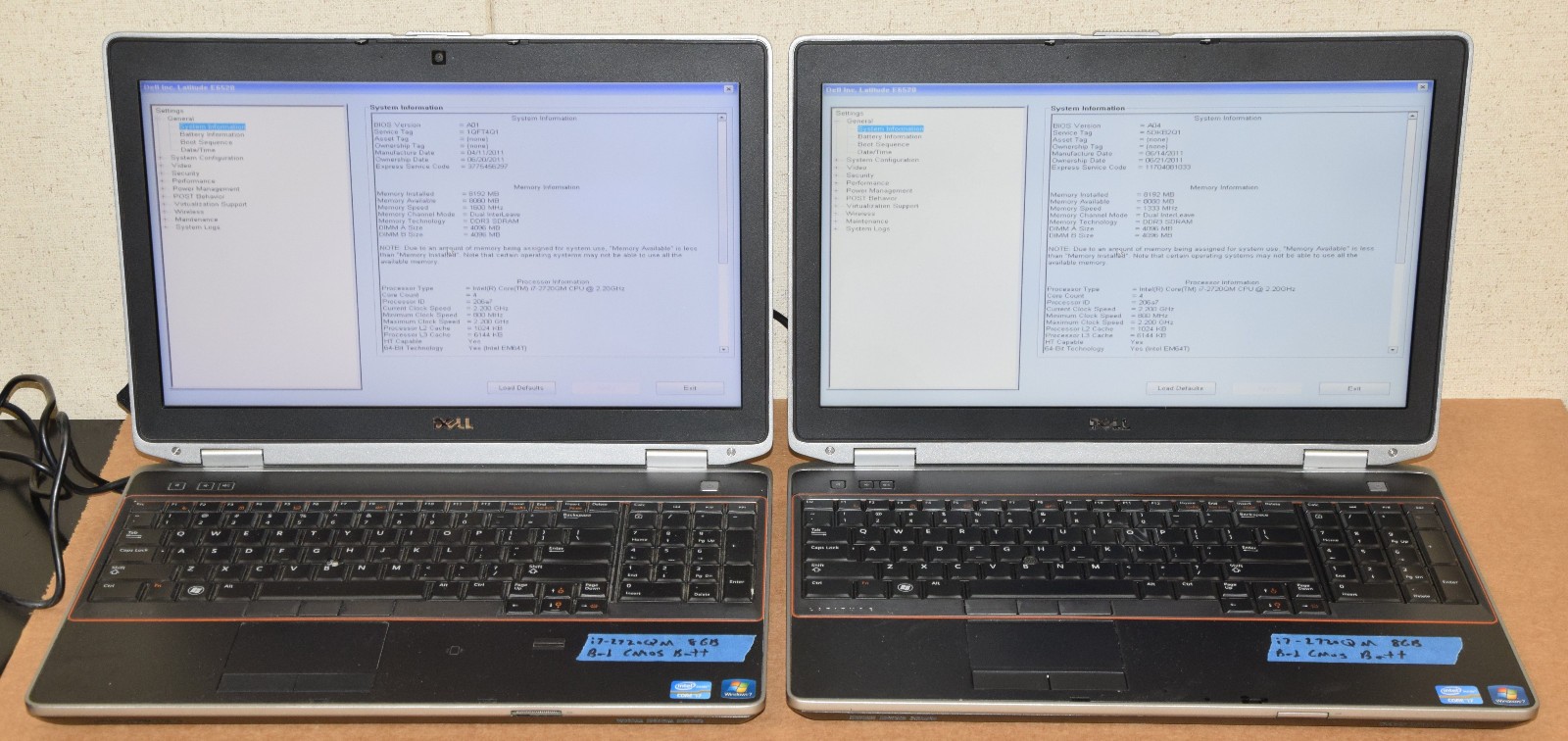 Lot 2 HEAVY WEAR Dell Latitude E6520 15.6″ Laptop i7-2720QM Quad Core 8GB DDR3