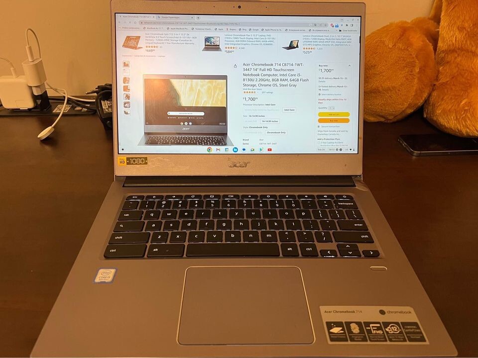 Acer Chromebook 714 CB714-1WT-3447 14″ Full HD, Touchscreen, Intel i3-8130U