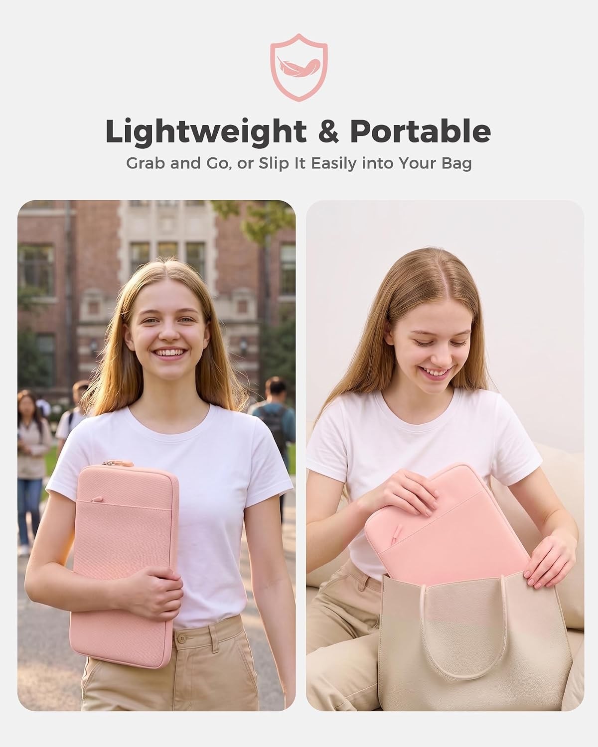 Slim Travel Sleeve for MacBook Neo 13″ 2026 (Models A3404, A18 Pro), Blush Case