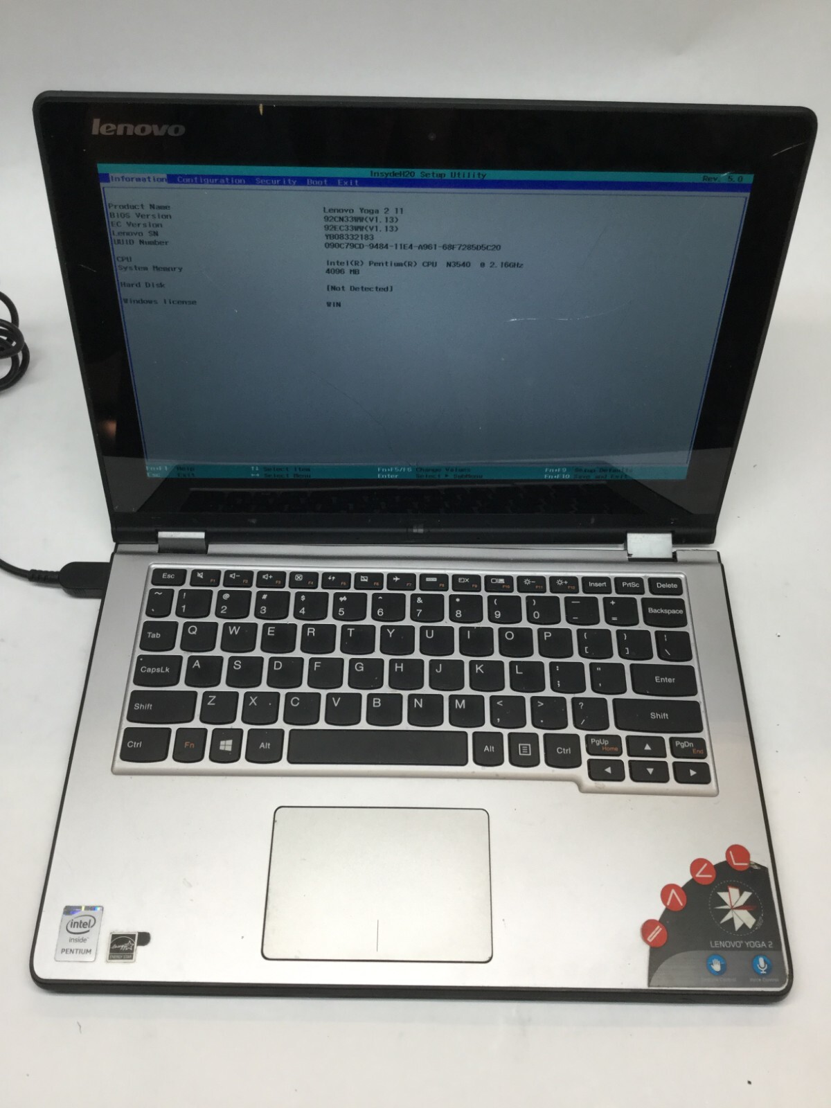 Lenovo Yoga 2 12″ Intel Pentium N3540 4GB RAM- CRACKED DISPLAY -MZ