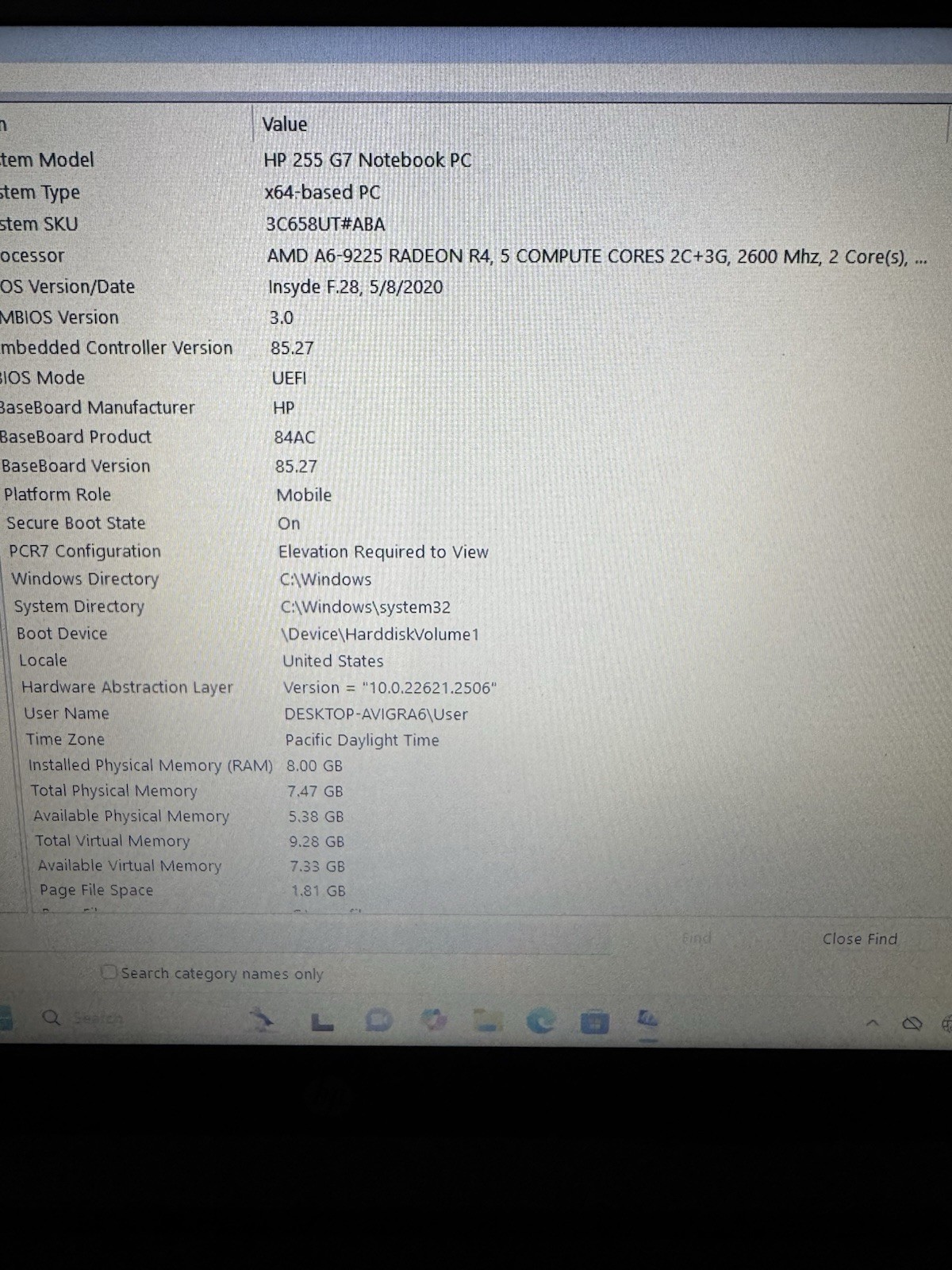 Hp 255 G7 AMD A6 9225 2.6ghz 8gb Power supply included