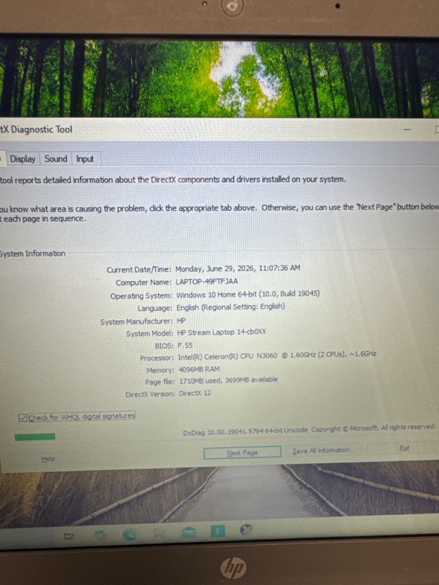 HEWLETT PACKARD STREAM NOTEBOOK 11-R014WM (P05025507)