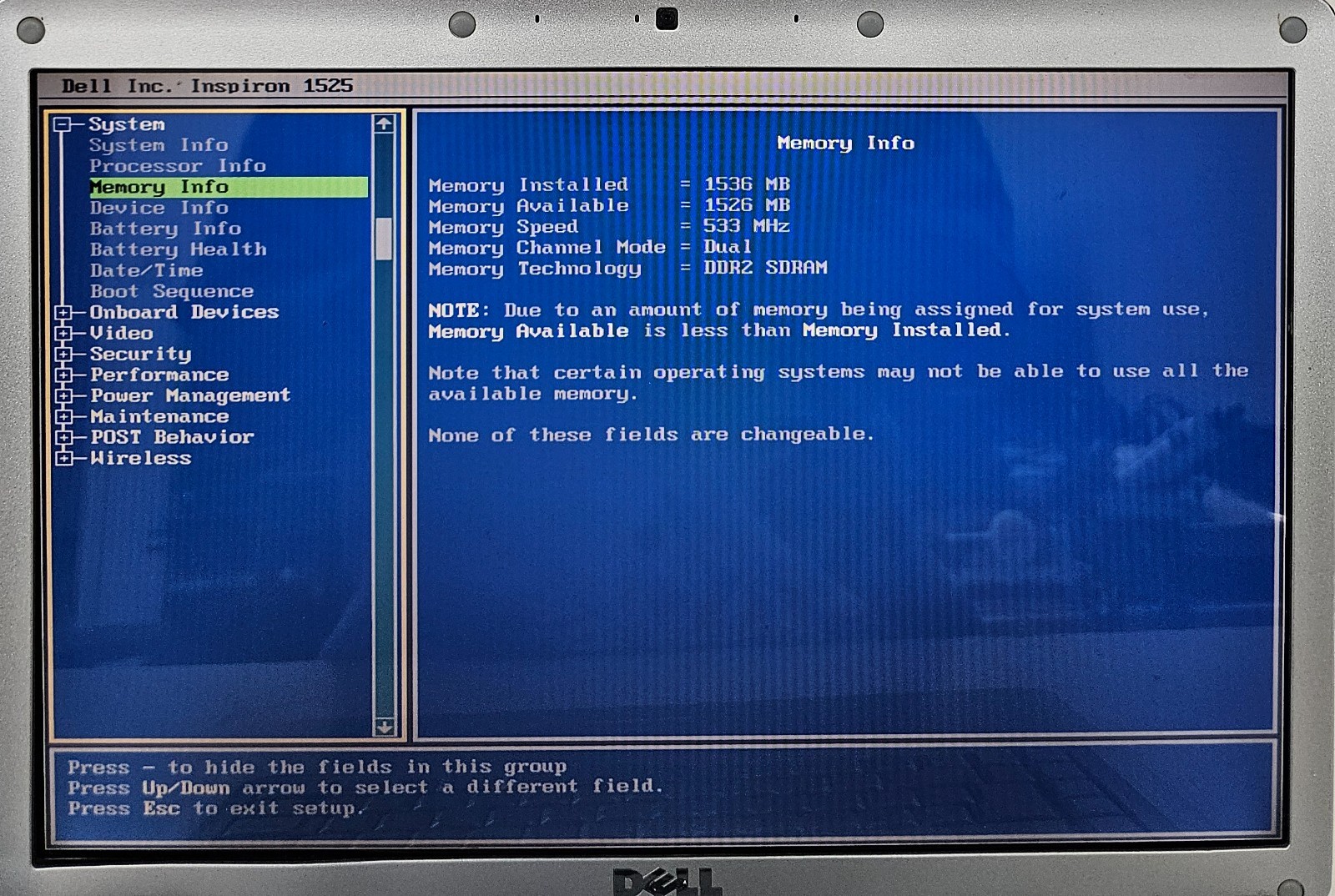 Dell Inspiron 1525 Laptop Intel Core 2 Duo 1.5GB Ram NO HD/OS (FL)