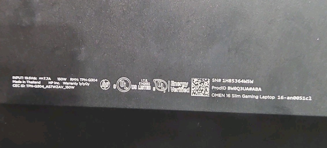 HP 16-an0051c1 Omen 16 Slim Gaming Laptop PC 16″ R5 16GB 512GB 8G SSD