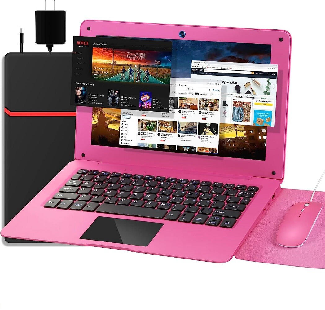 Portable Laptop Computer 10.1” Quad Core Android 12 Netbook W/ WiFi Webcam Xmas