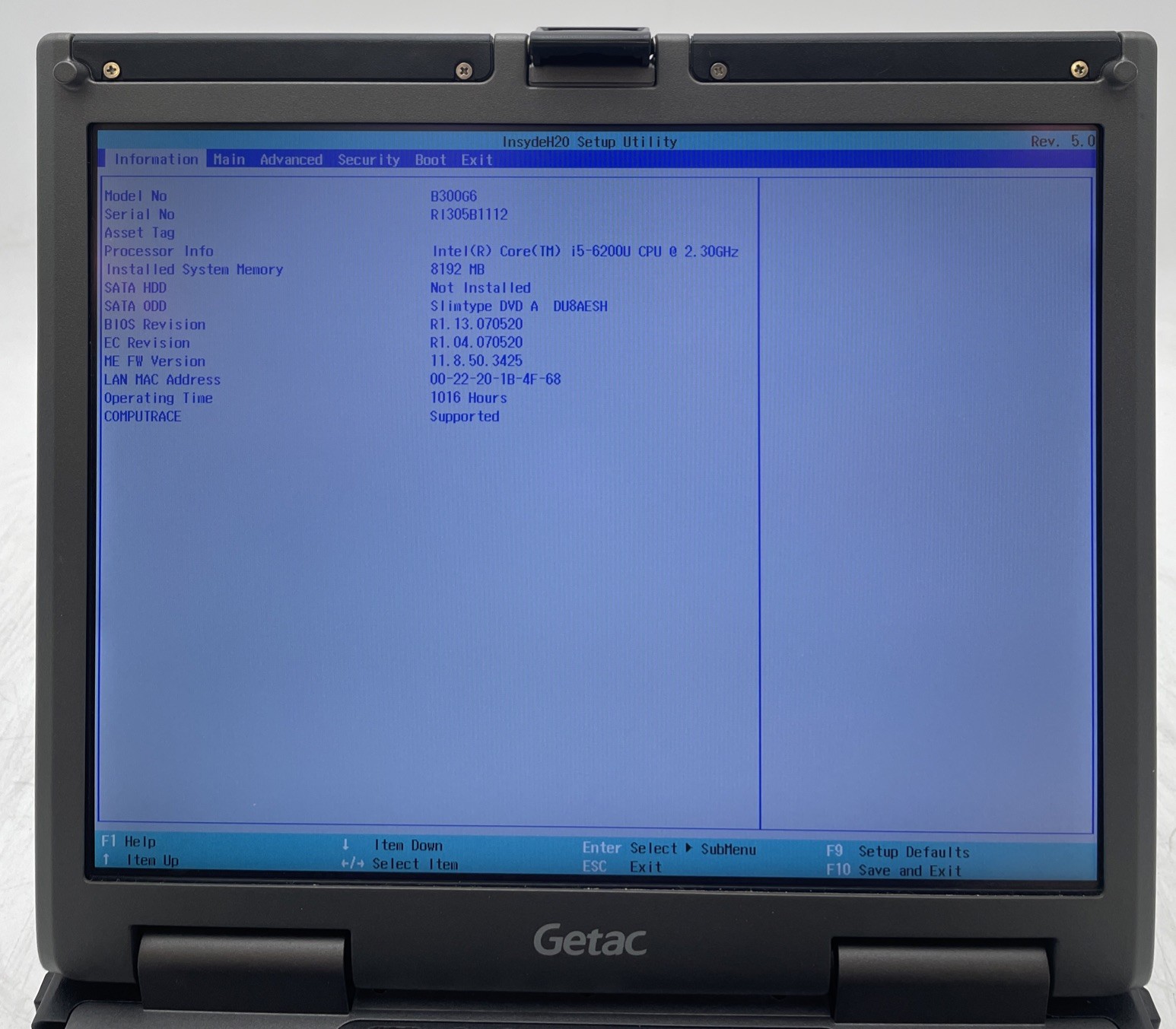 Getac B300 G6 Intel Core i5-6200U 2.3GHz 8GB RAM No Storage No OS