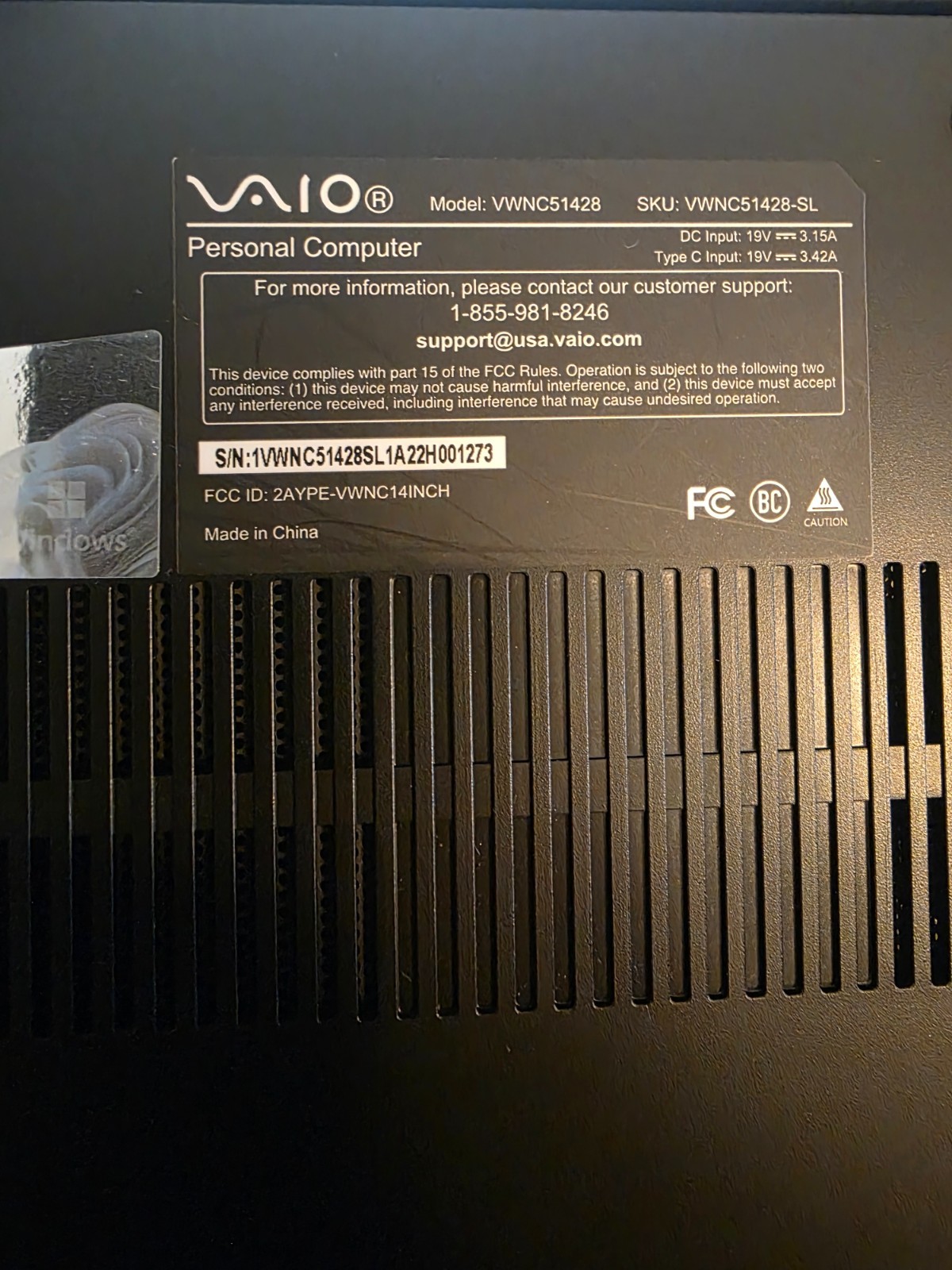 VAIO 14.1″ FE Series VWNC51428-BK Notebook i5-1235U 16GB Ram 512GB SSD