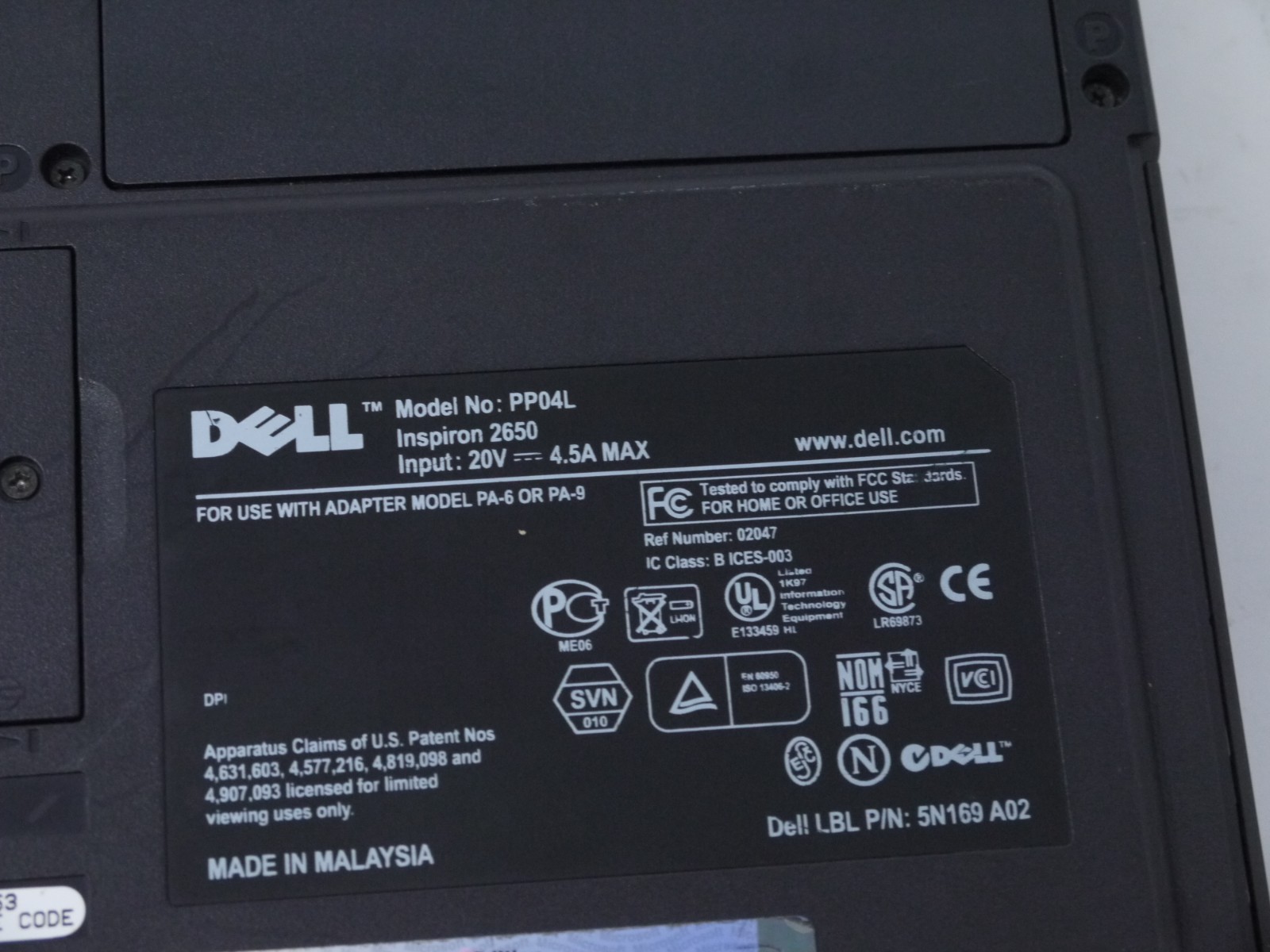 Dell Inspiron 2650 14″ Vintage Laptop – Pentium 4 / 512MB / 60GB – Dead Batery