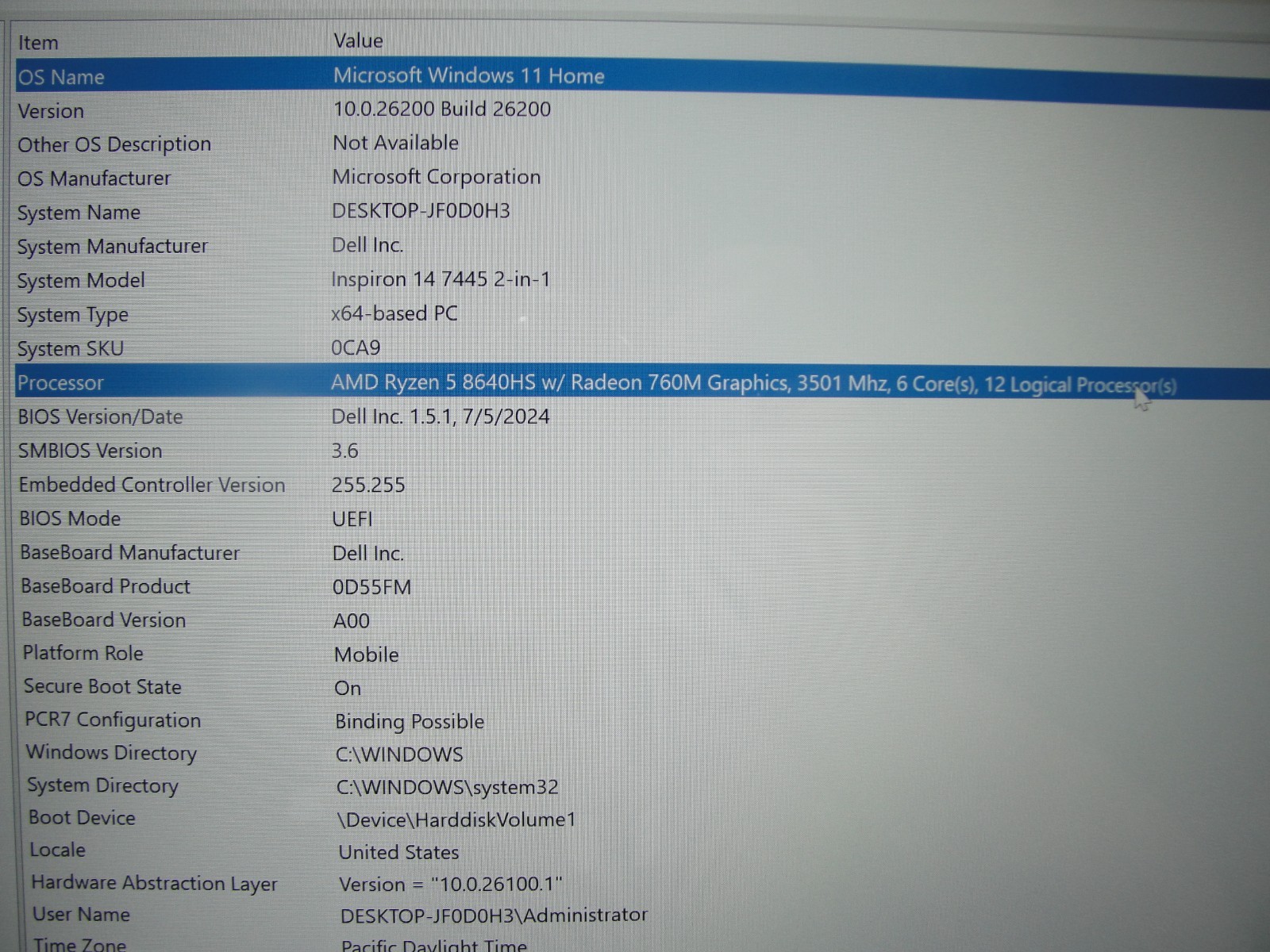 Dell Inspiron 7445 14″ FHD+ 2-in-1 AMD Ryzen 5 8640HS 3.5GHz 8GB RAM 1TB SSD+P/A
