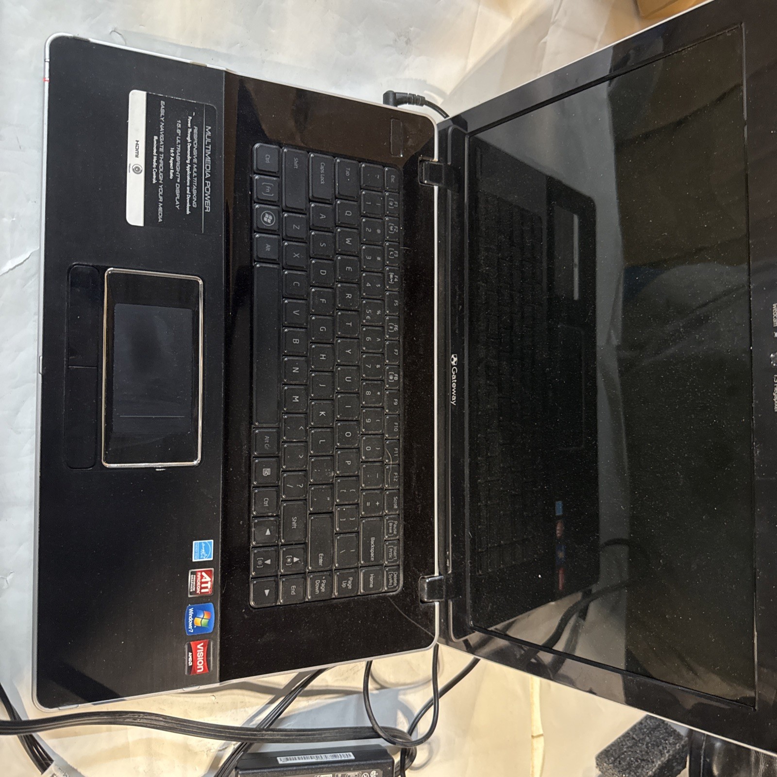 Gateway Md 2419u Win 7 Laptop AMD X2 Dual Core 2.10ghz 3GB Needs New Battery