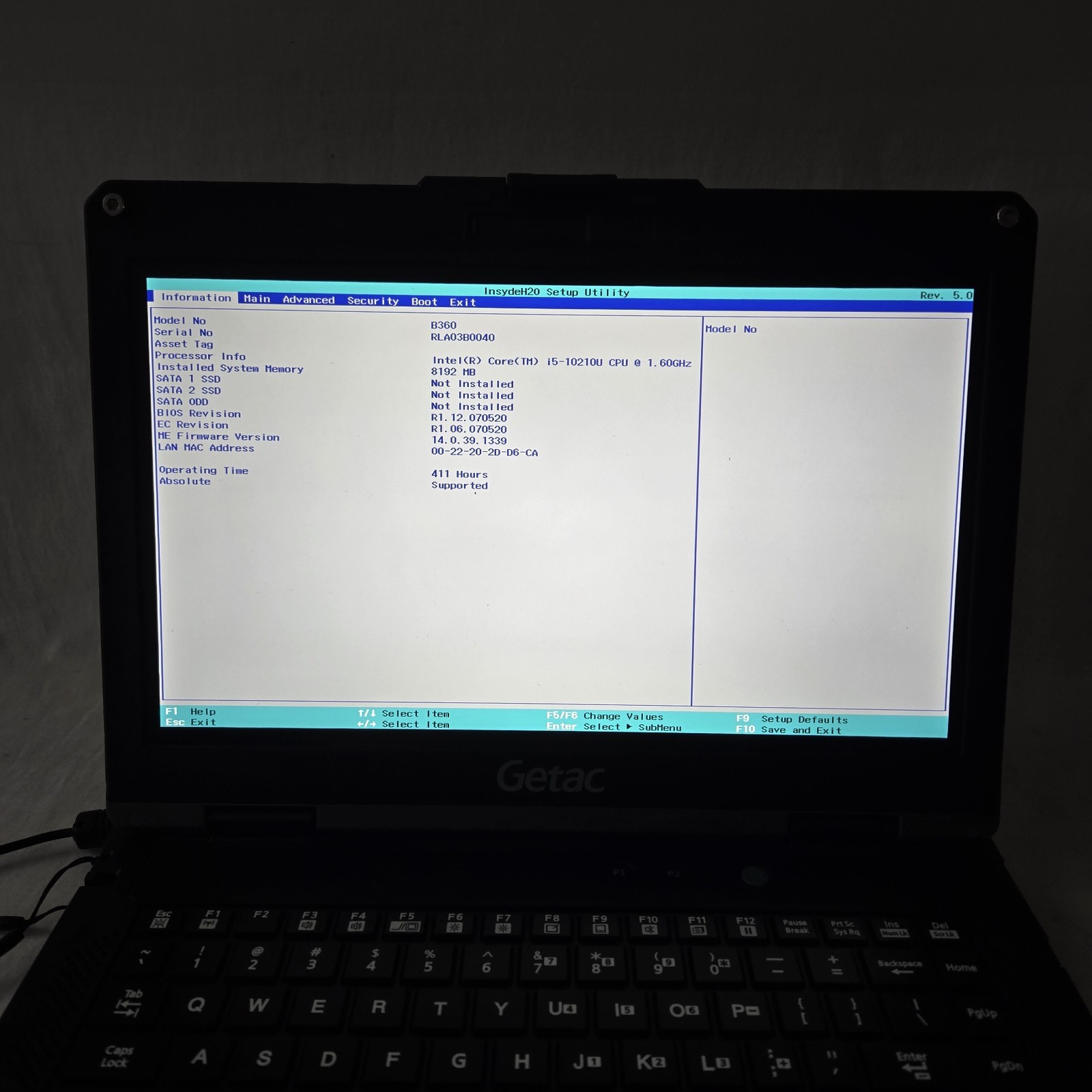 Getac B360 Rugged Laptop i5-10210U 8GB RAM – 4G LTE – NO SSD/CADDY – Grade B