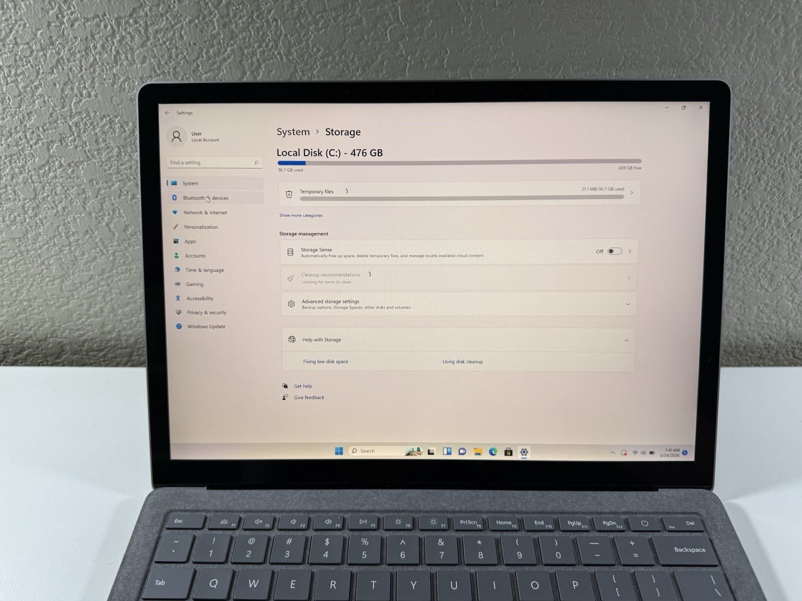 Microsoft Surface Laptop 5 13.5” 1950 Intel Core i7-1265U 16GB RAM 512GB NVME