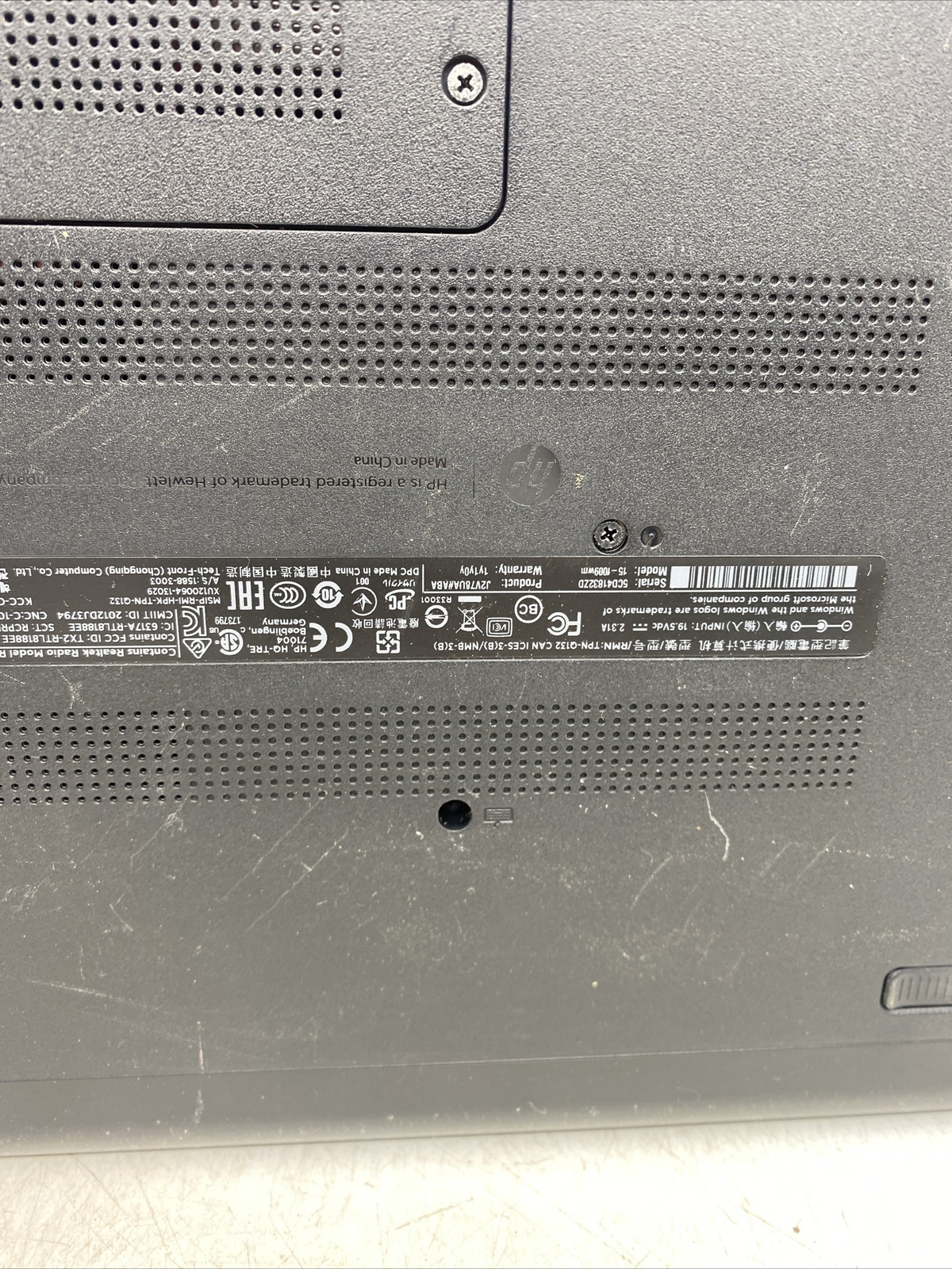 HP NoteBook 15-F009WM AMD E1-2100 @1/0GHz 4GB RAM Not Tested
