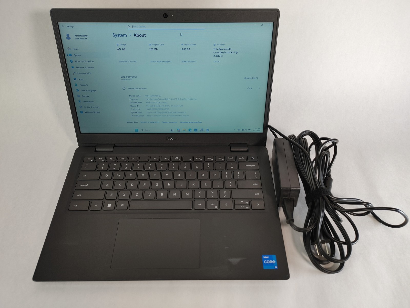 Dell Latitude 3420 Core i5-1135G7 2.40 GHz 8 GB DDR4 512 GB NVMe Windows 11 Pro