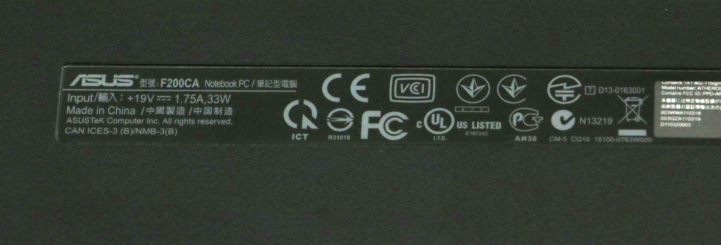 Laptop Notebook Asus F200CA / LPBB478