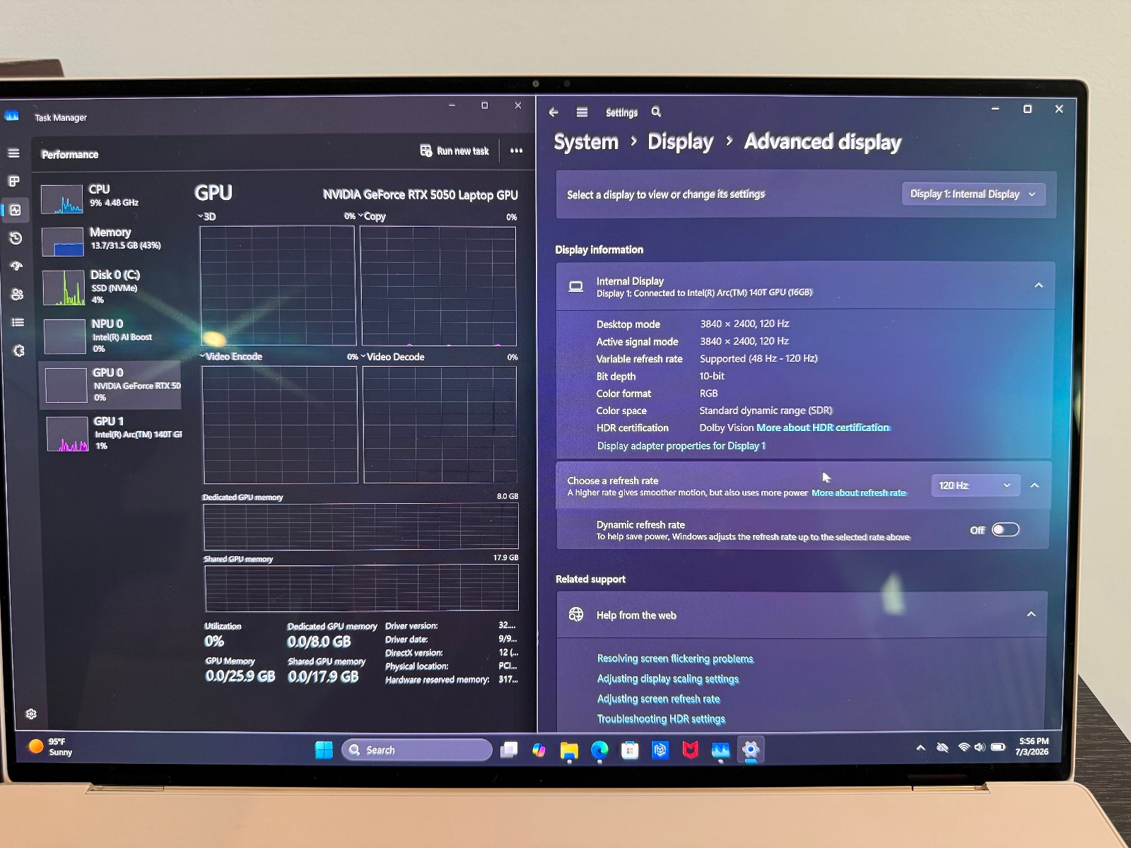 Dell Premium 16″ XPS16 4K Touch OLED Core Ultra 7 255H RTX 5050 32GB 1TB #4