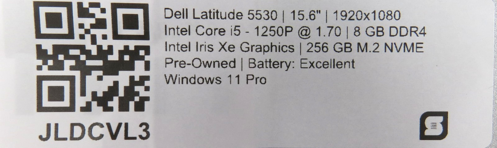 Dell Latitude 5530 | i5-1250P @ 1.70GHz | 8GB DDR4 | 256GB NVME | Win11 Pro