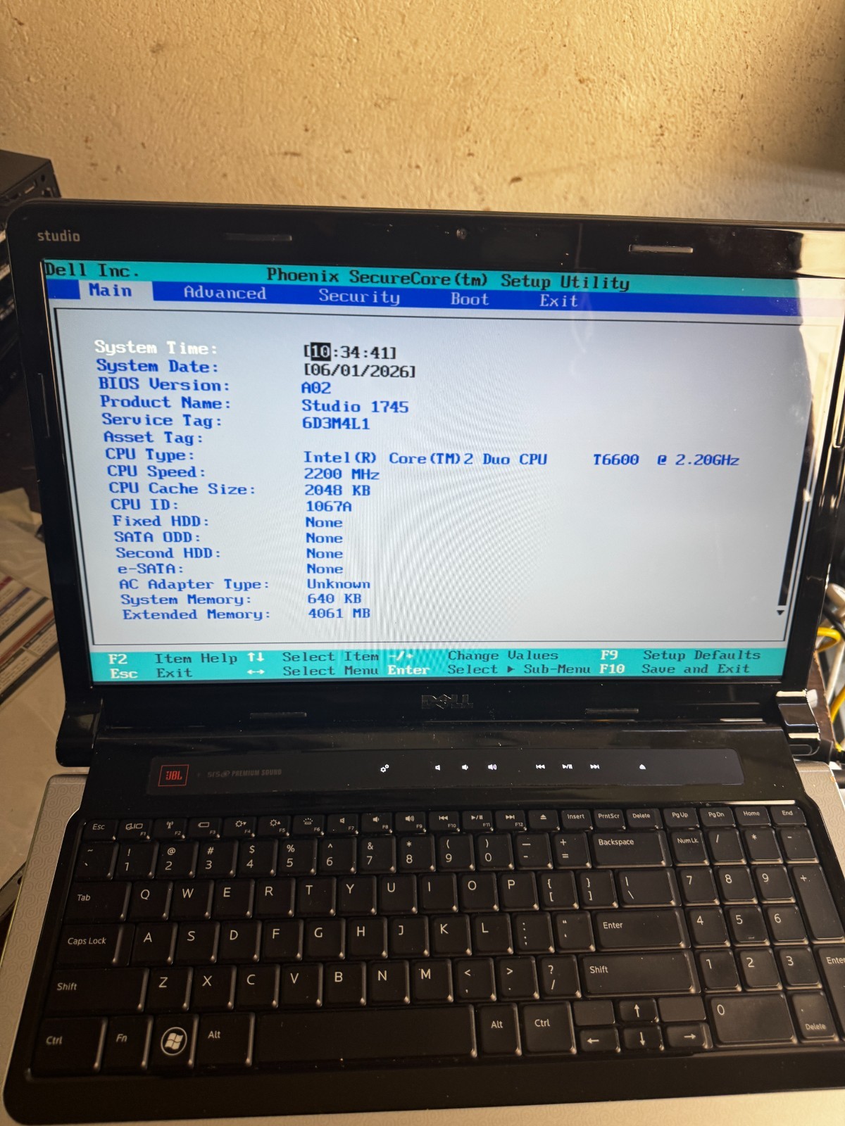 Dell Studio 1745 Intel Core 2 Duo 4GB RAM Laptop For Repair #5974