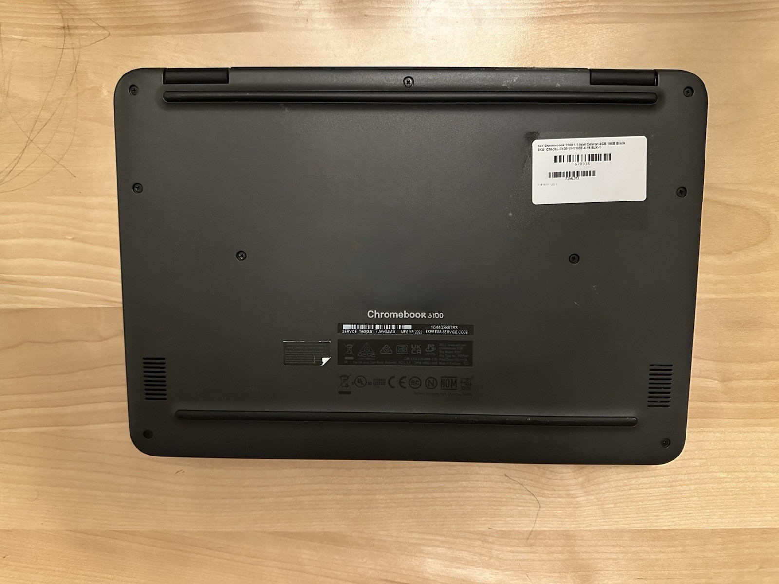 Dell Chromebook 11 3100 11.6″ Intel Celeron 4GB 16GB eMMC Chrome OS Black Color