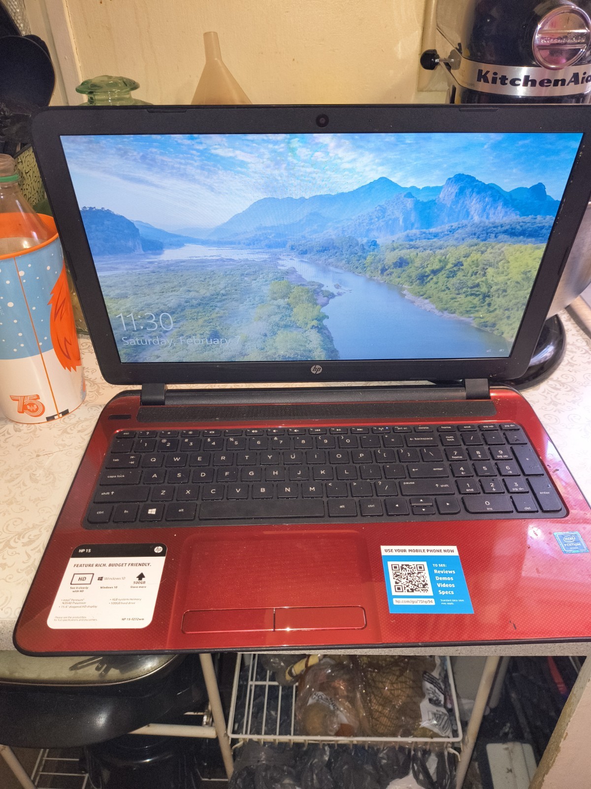 HP Notebook 15 Laptop – Pentium N3540 – 4GB RAM – 500GB HDD – BAD BATT – WIN 10
