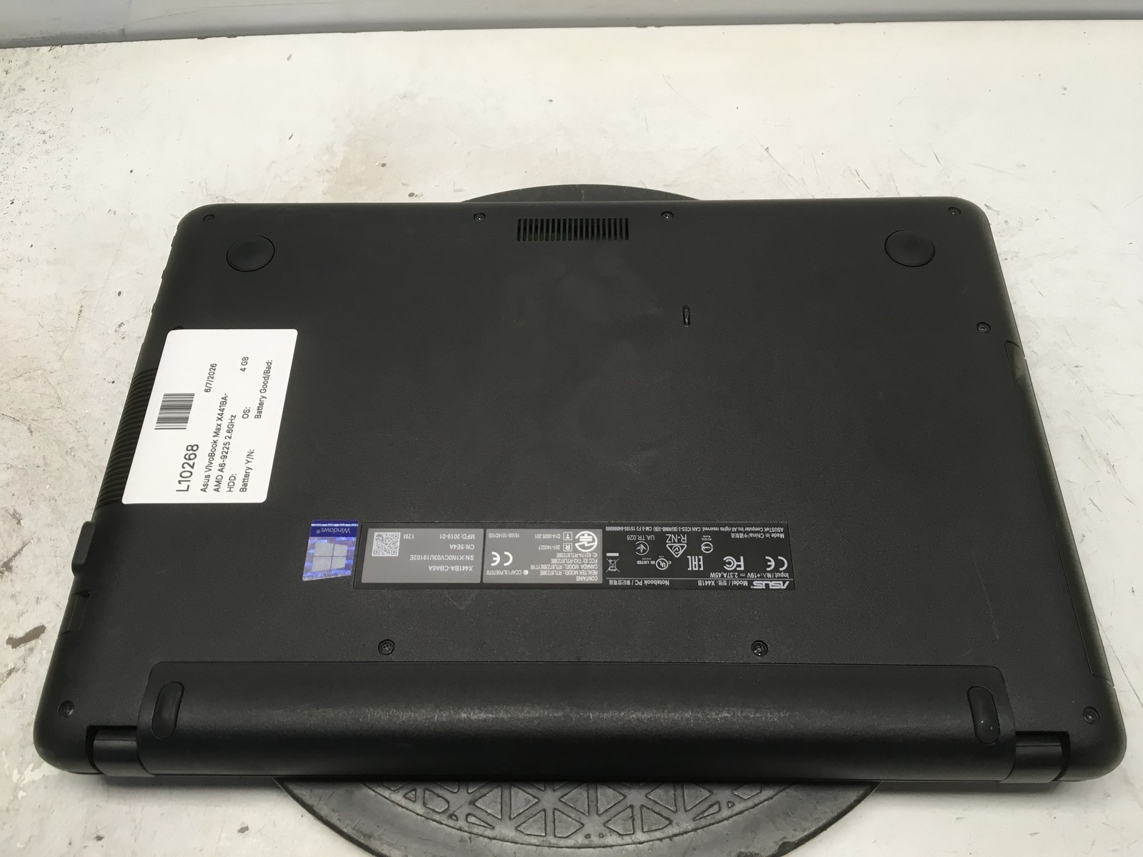 Asus VivoBook Max X441BA-CBA6A AMD A6-9225 2.6GHz 4 GB NO HDD No Batt