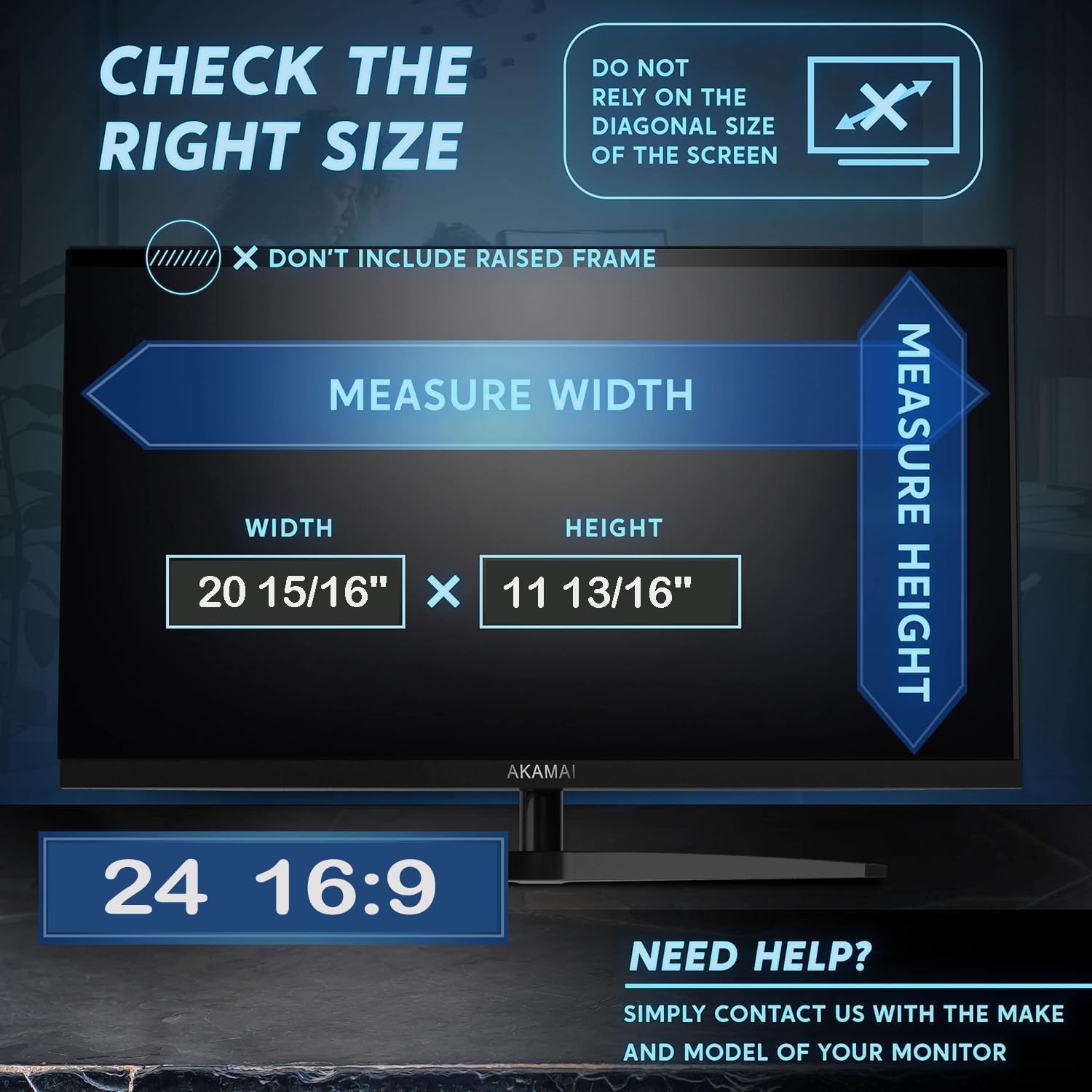 24 inch Removable Anti-Glare Blue Light Screen Protector for 16:9 Computer Monit