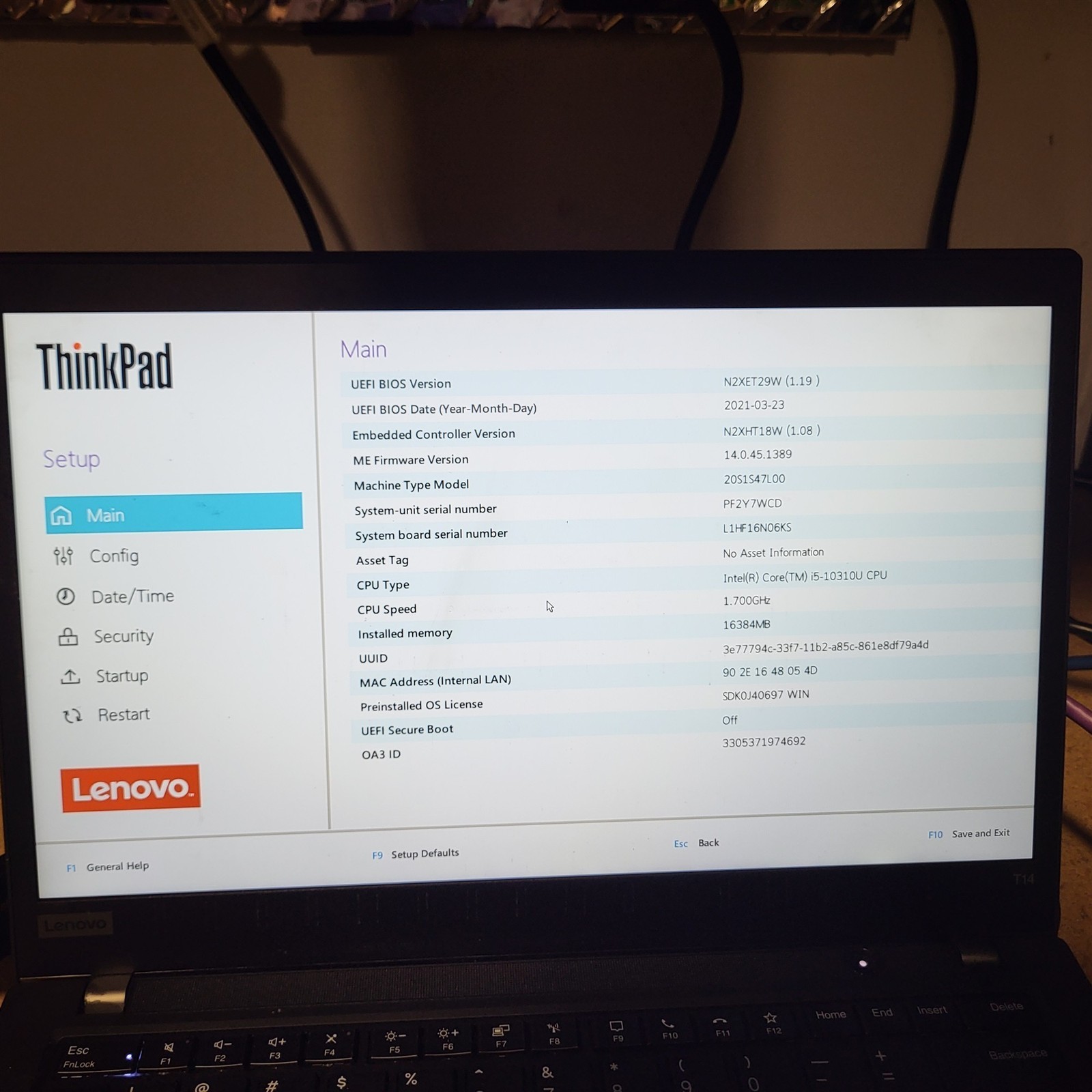 Scratch LCD Lenovo ThinkPad T14 Gen 1 Intel i5-10310U 1.7GHz 16GB 256GB