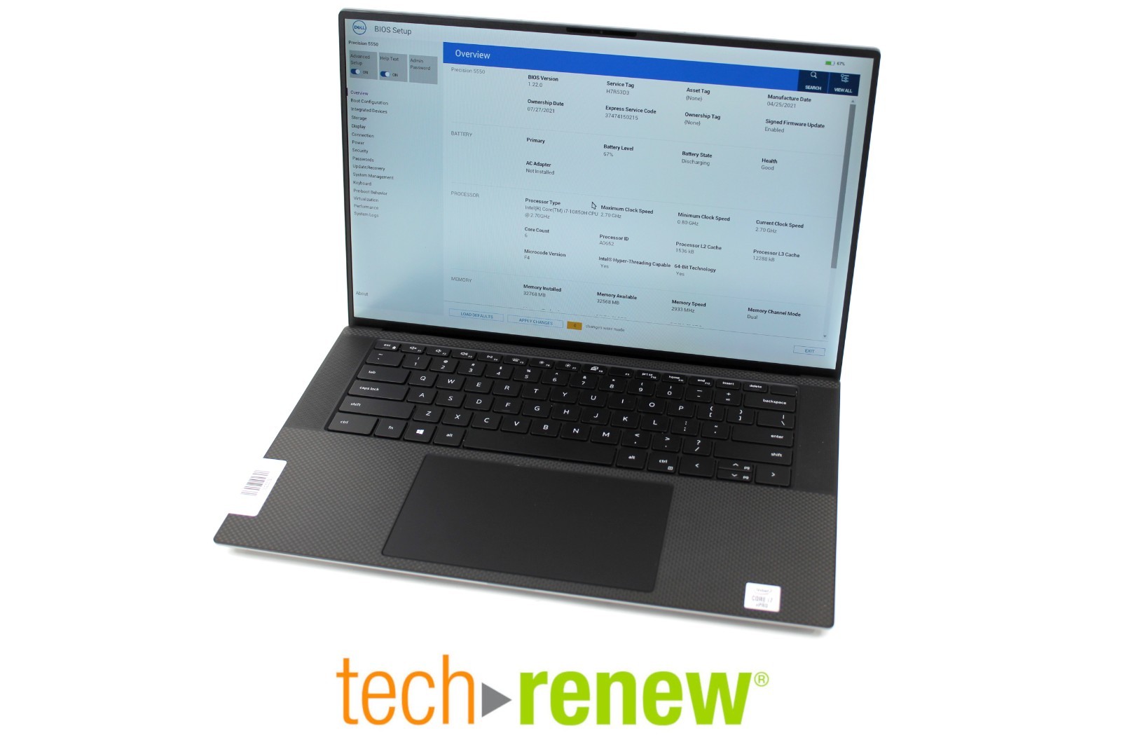 Dell Precision 5550 | i7-10850H@2.7GHz | 512GB/32GB | No OS/Charger | Quad T1000