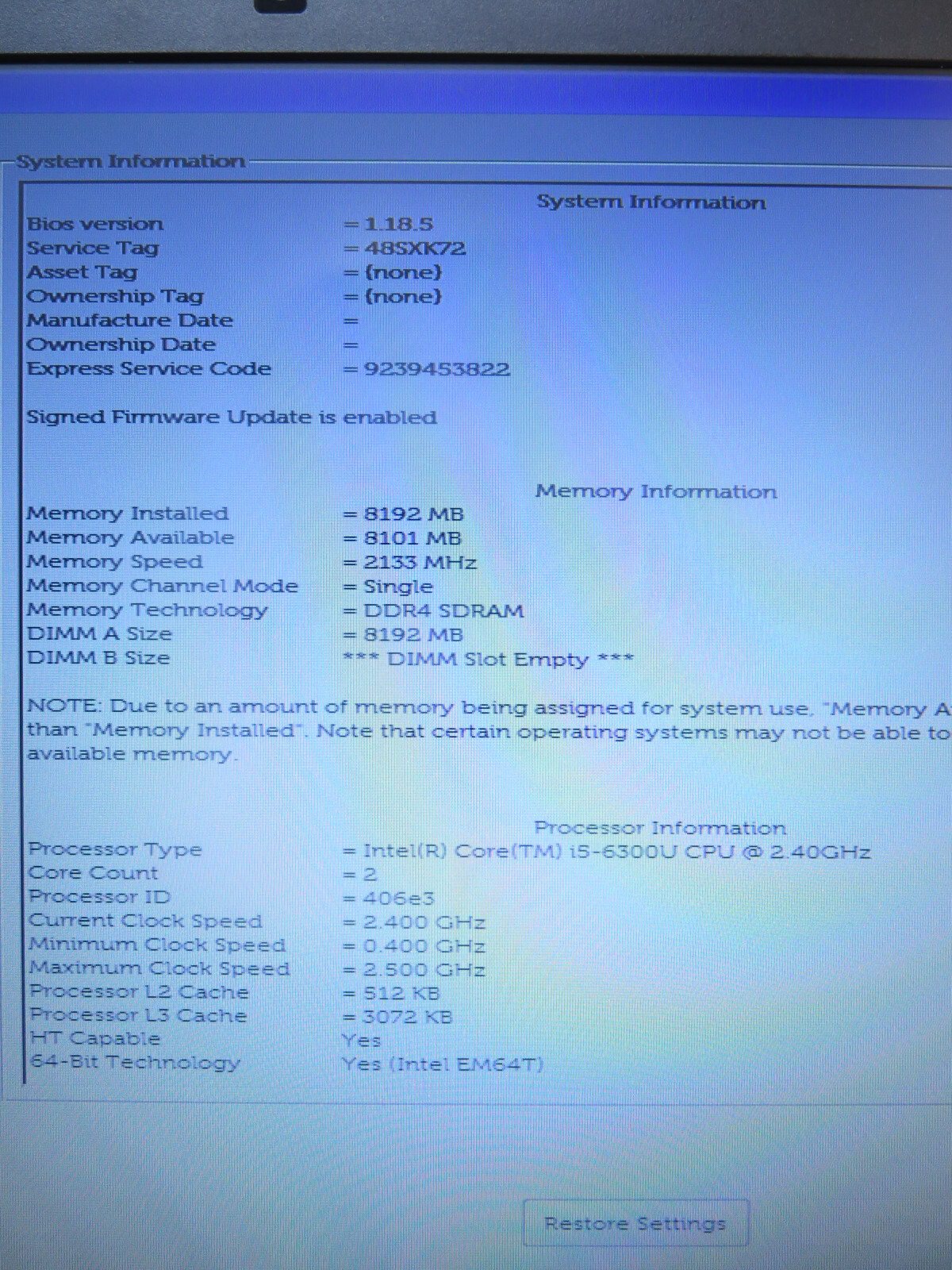 Dell Latitude E7470 14″ Laptop Core i5-6300U 2.4GHz, 8GB RAM, 256 SSD – Win 10