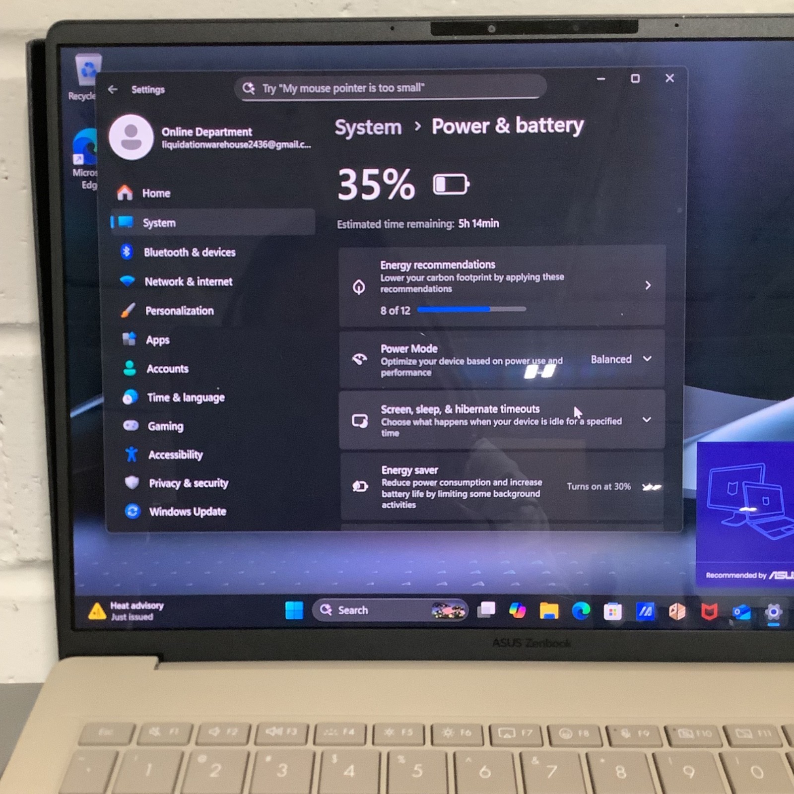 ASUS Zenbook A14 (UX3407Q) 14″ FHD+ OLED Snapdragon X Plus 16GB RAM 512GB SSD
