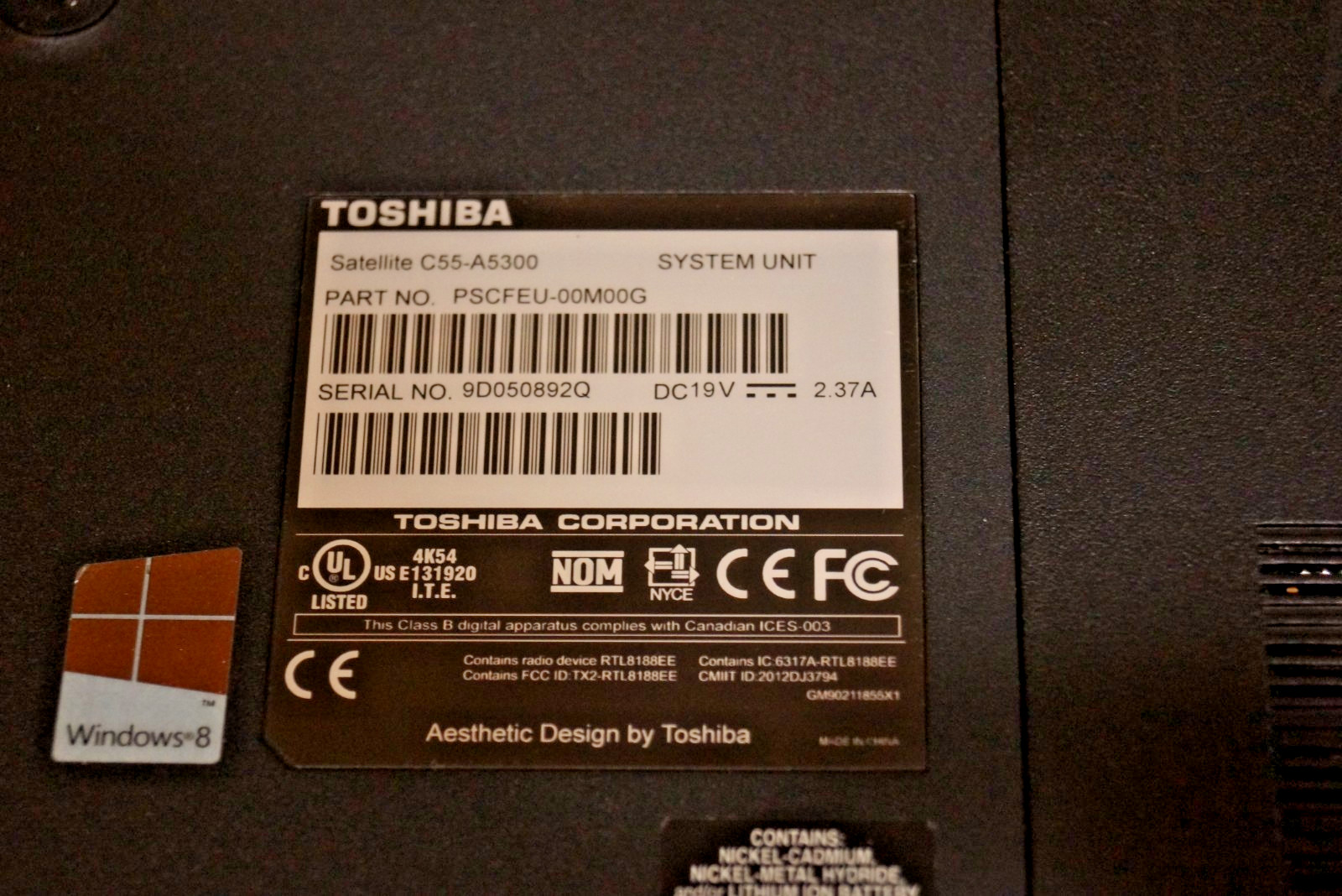 Active latest 22H2 WIN 10PRO Toshiba C55-A5300 @1.80GHz,4GB RAM 1TB HDD
