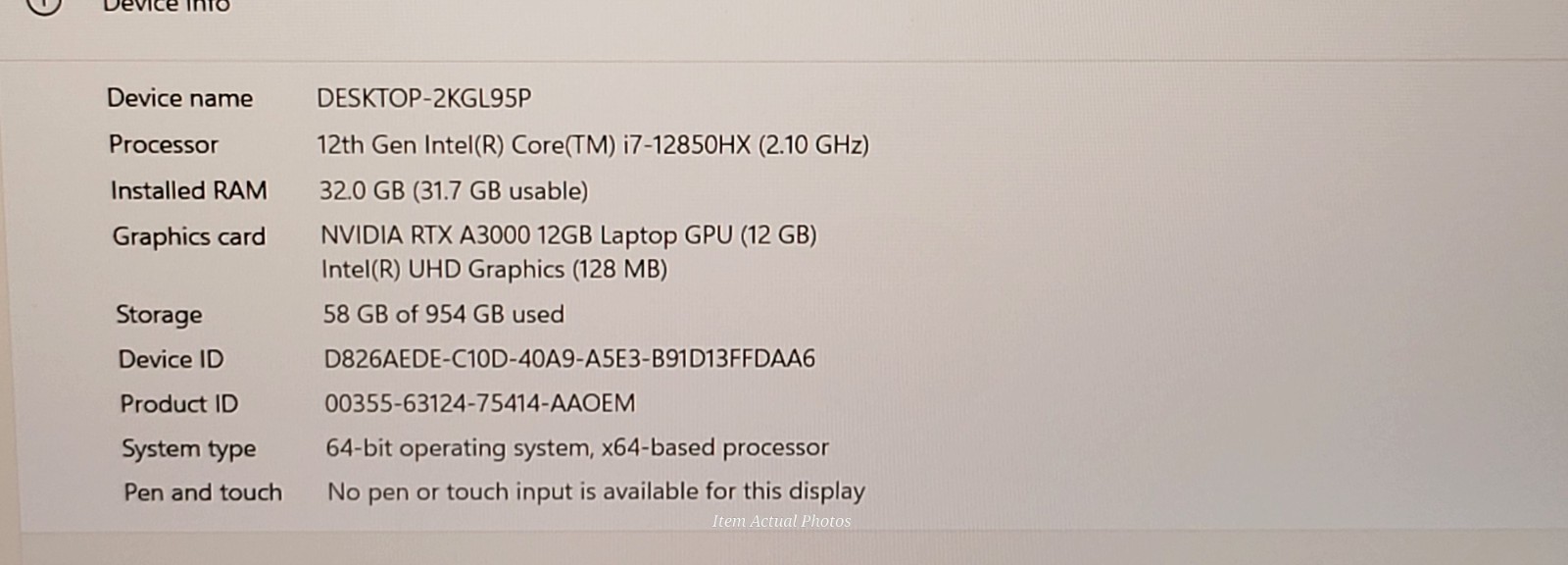 Dell Precision 7670 16” i7-12850HX 2.1GHz 32GB RAM 1TB SSD RTX A3000 12GB GPU