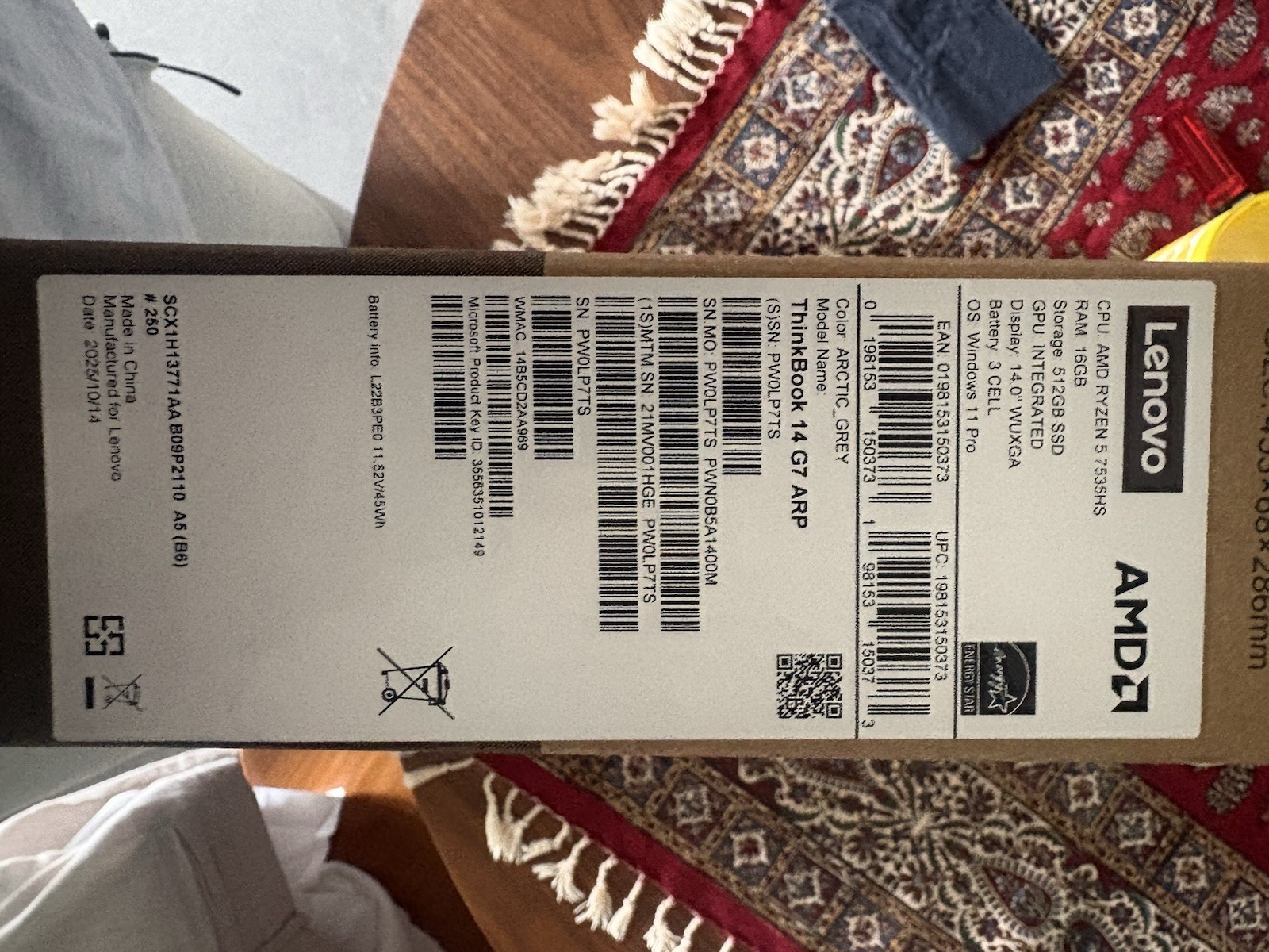 Lenovo ThinkBook 14 G7 ARP, Arctic Grey, Ryzen 5 7535HS, 16 GB RAM, 512 GB SSD, DE