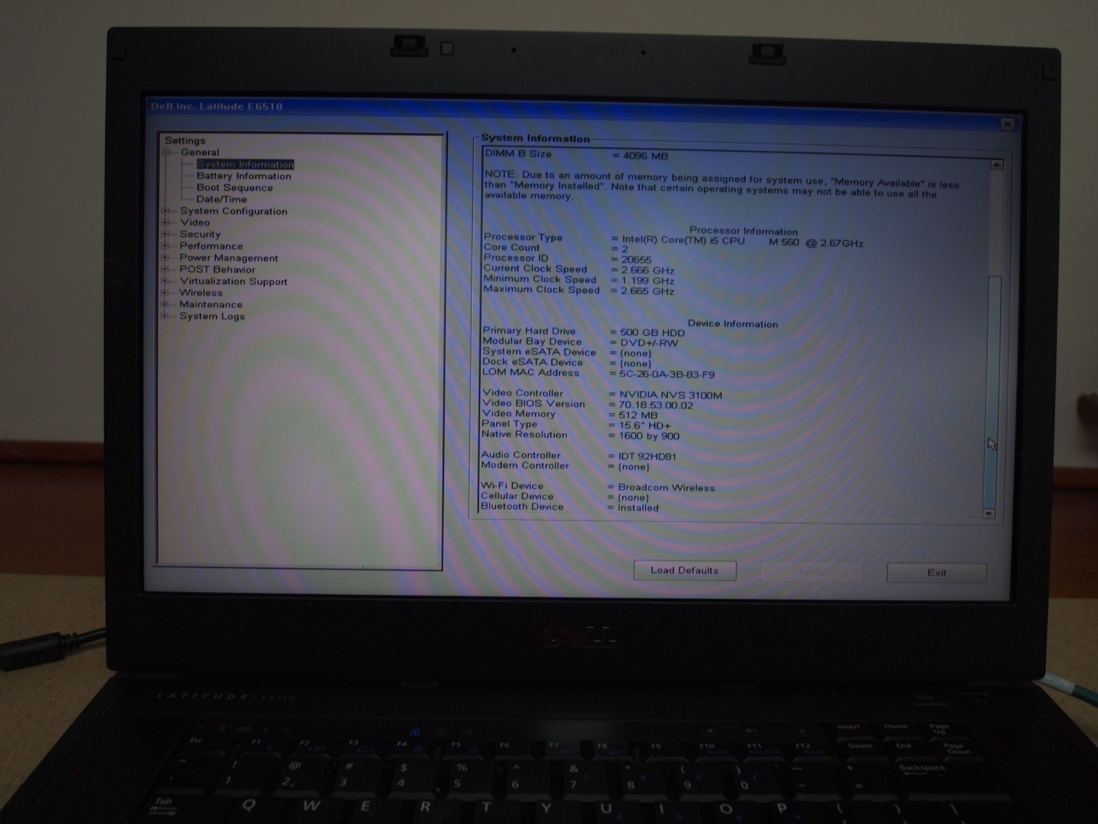 Dell Latitude E6510 Laptop Core i5 M50 2.67GHz 4GB RAM 500GB WIN 10 PRO 22H2