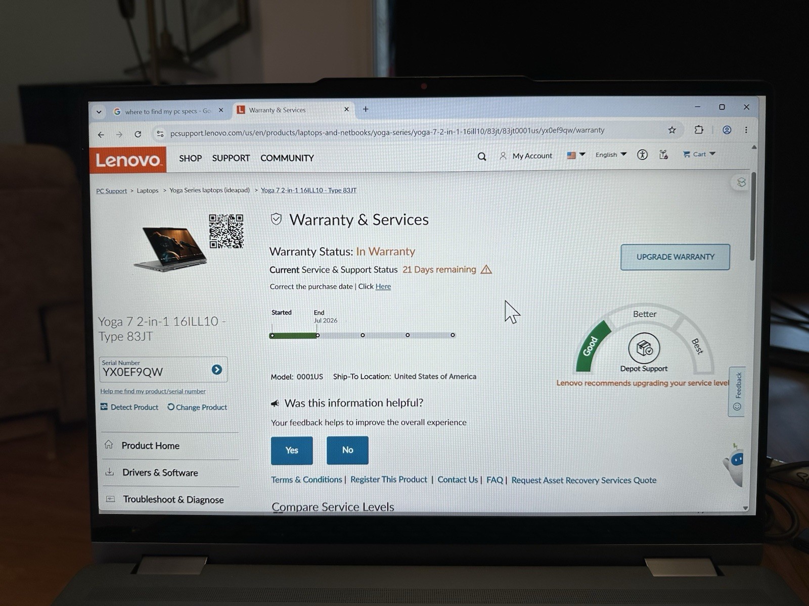 Lenovo Yoga 7 2-in-1 16ILL10 Laptop 16″ Ultra 7 256V, 16GB, 2TB SSD Win 11 Pro
