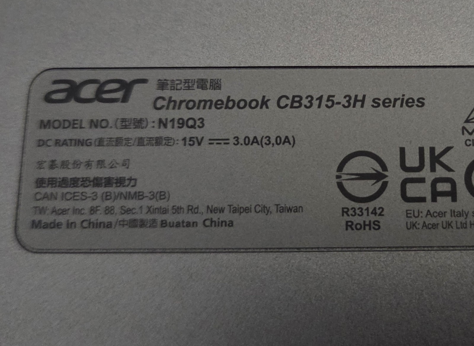 Chromebook CB315-3H series