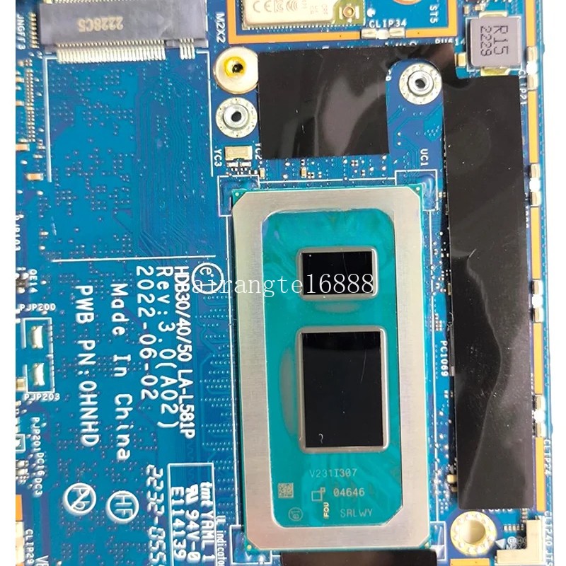 For Dell Latitude 7430 LA-L581P Motherboard W/ i5 i7-12th Gen 8GB 16GB 32GB RAM