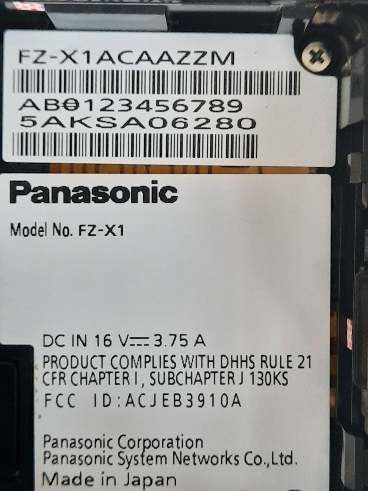 Panasonic ToughPad FZ-X1 Ultra Rugged Handheld Computer-No Battery-UNTESTED