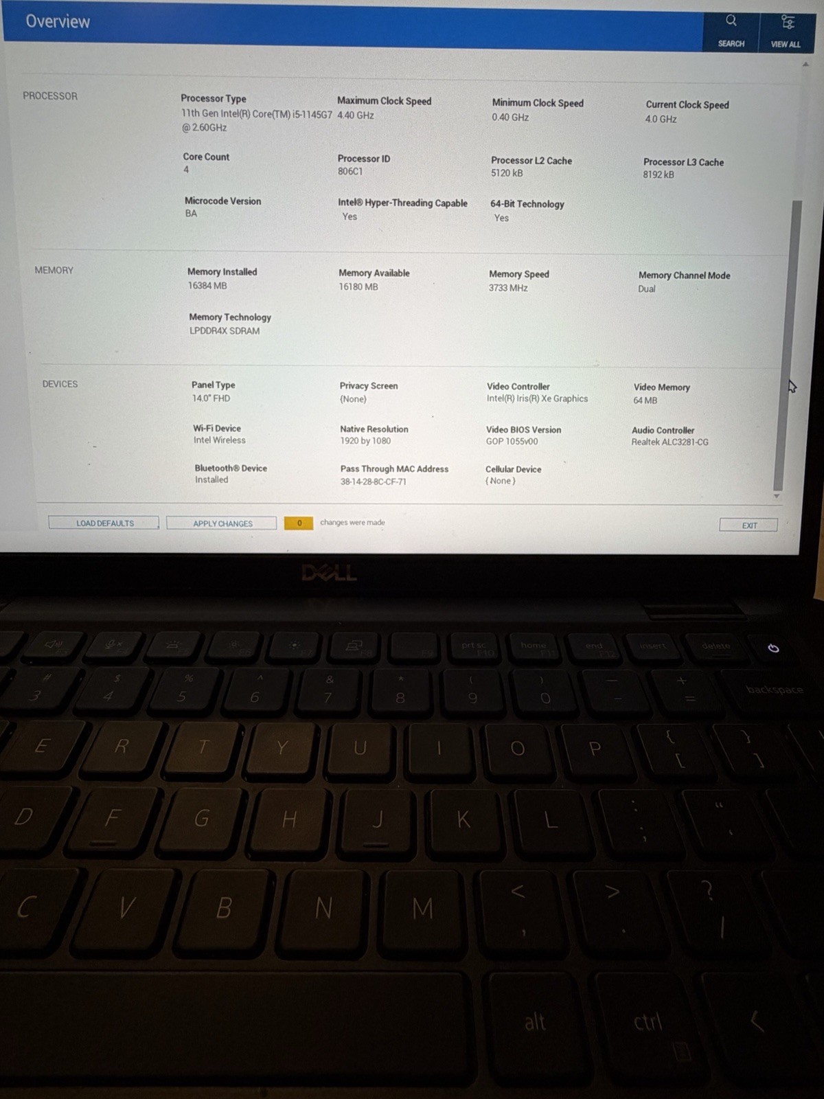 Dell Latitude 7420 14″ 128GB SSD, Intel Core i5-1145G7 4.40 GHz 16GB no Charger