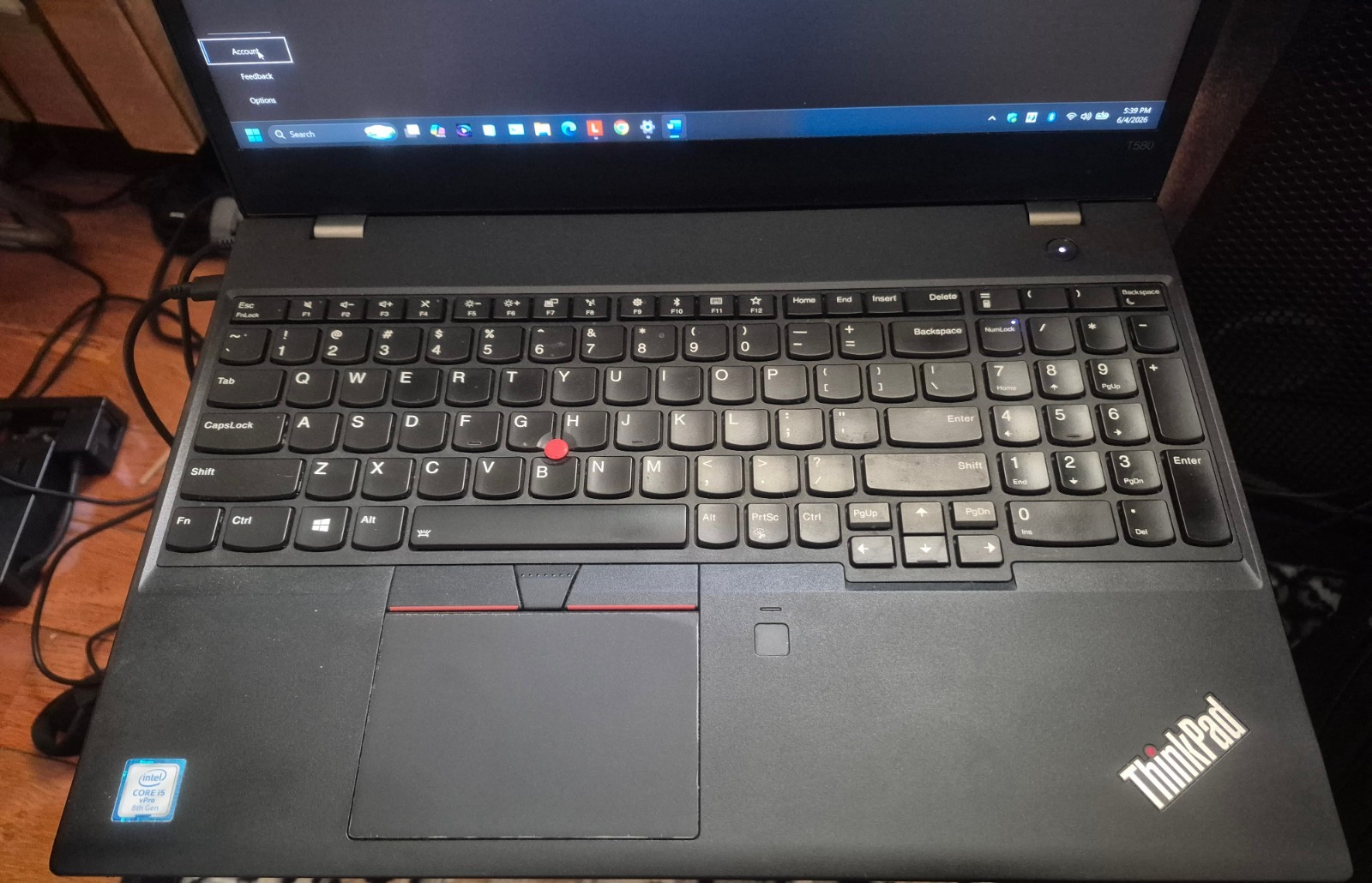 LENOVO THINKPAD T580 LAPTOP i5-8350U 16GB RAM 512GB NVMe WIN 11+ OFFICE 2024