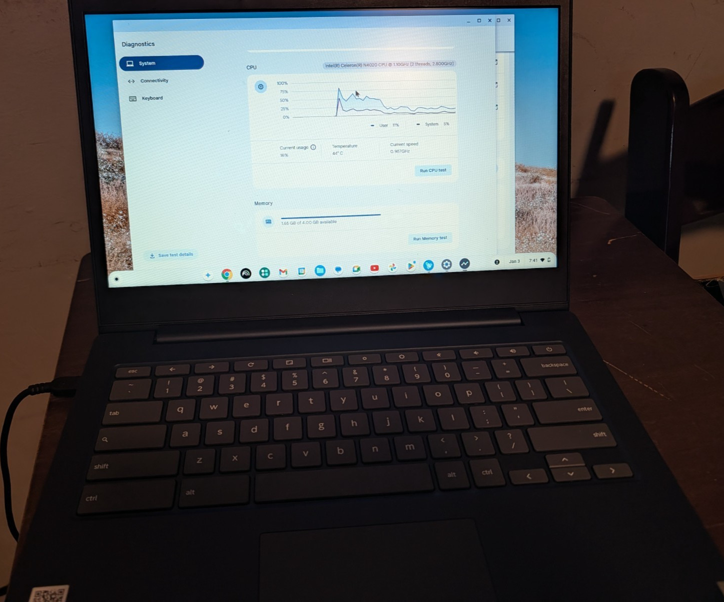 Lenovo IdeaPad 3 CB-14IGL05 82C1 14″ 2020 N4020 1.1GHz 64GB SSD 4GB DDR4 Blue B