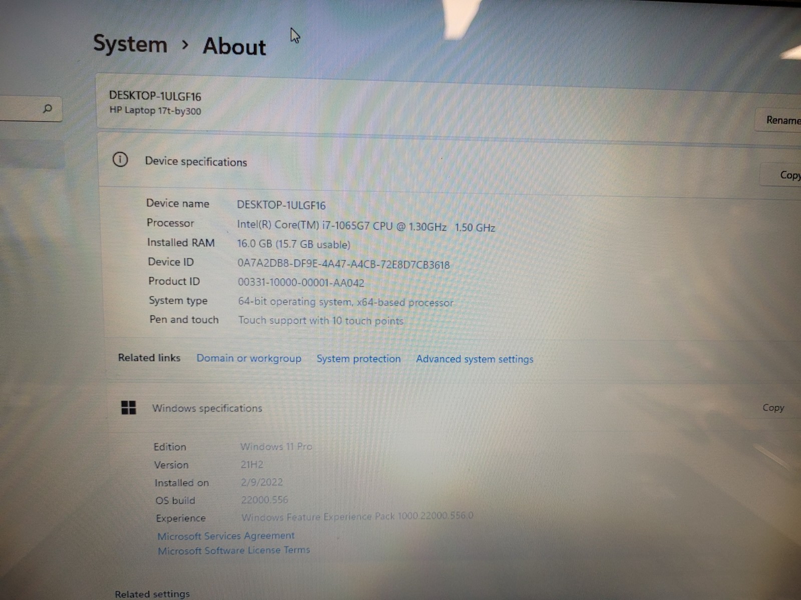 Hp laptop 17t-by300 17.3″ i7-1065G7 16gb ram 512gb ssd charger READ 5CG0503FH9